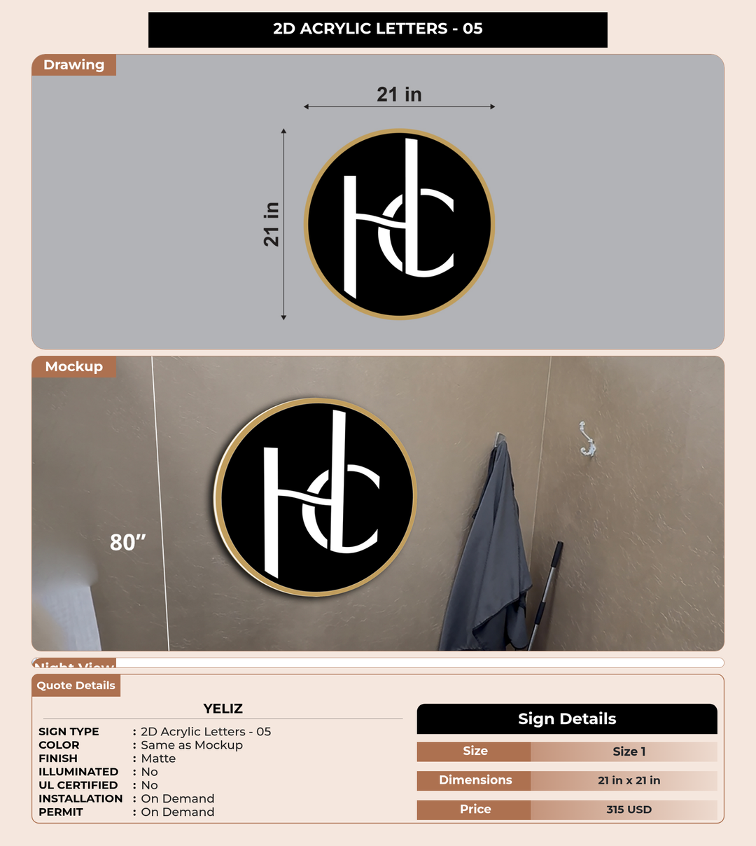 CUSTOM MOCKUP SIGN FOR Yeliz