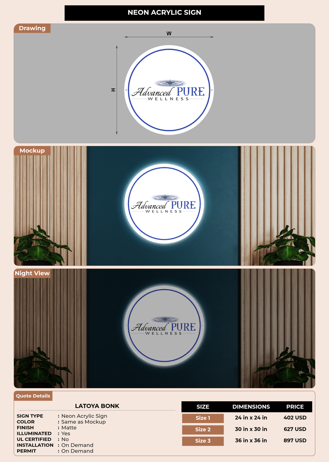 CUSTOM MOCKUP SIGN FOR Latoya Bonk