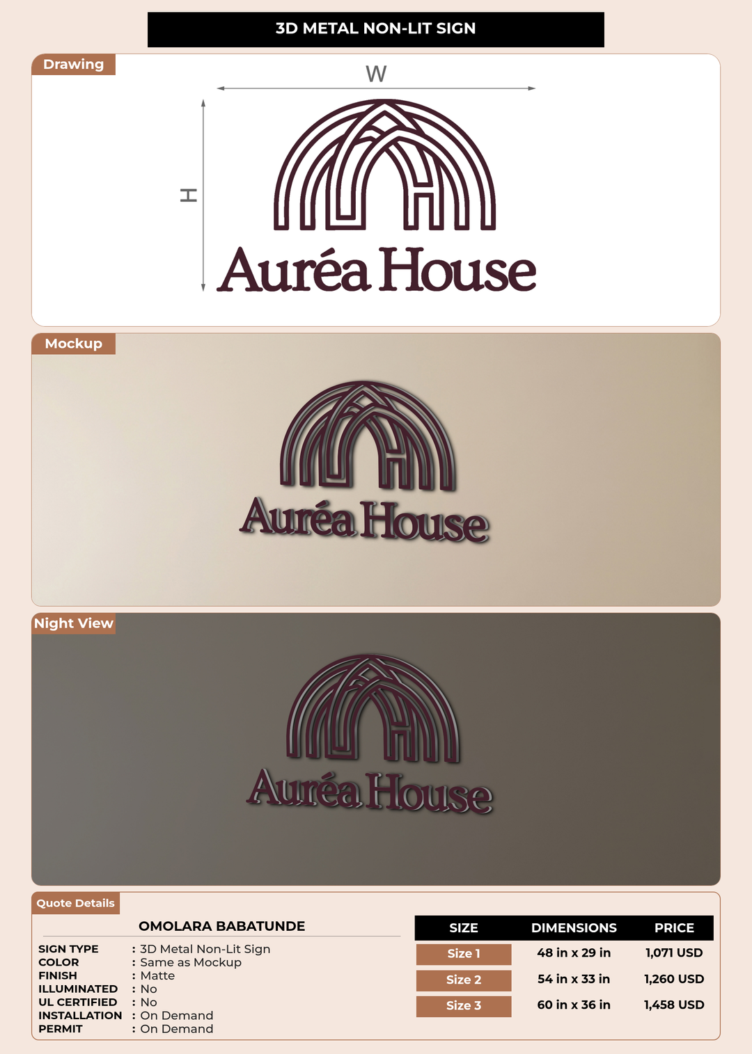 CUSTOM MOCKUP SIGN FOR Omolara Babatunde