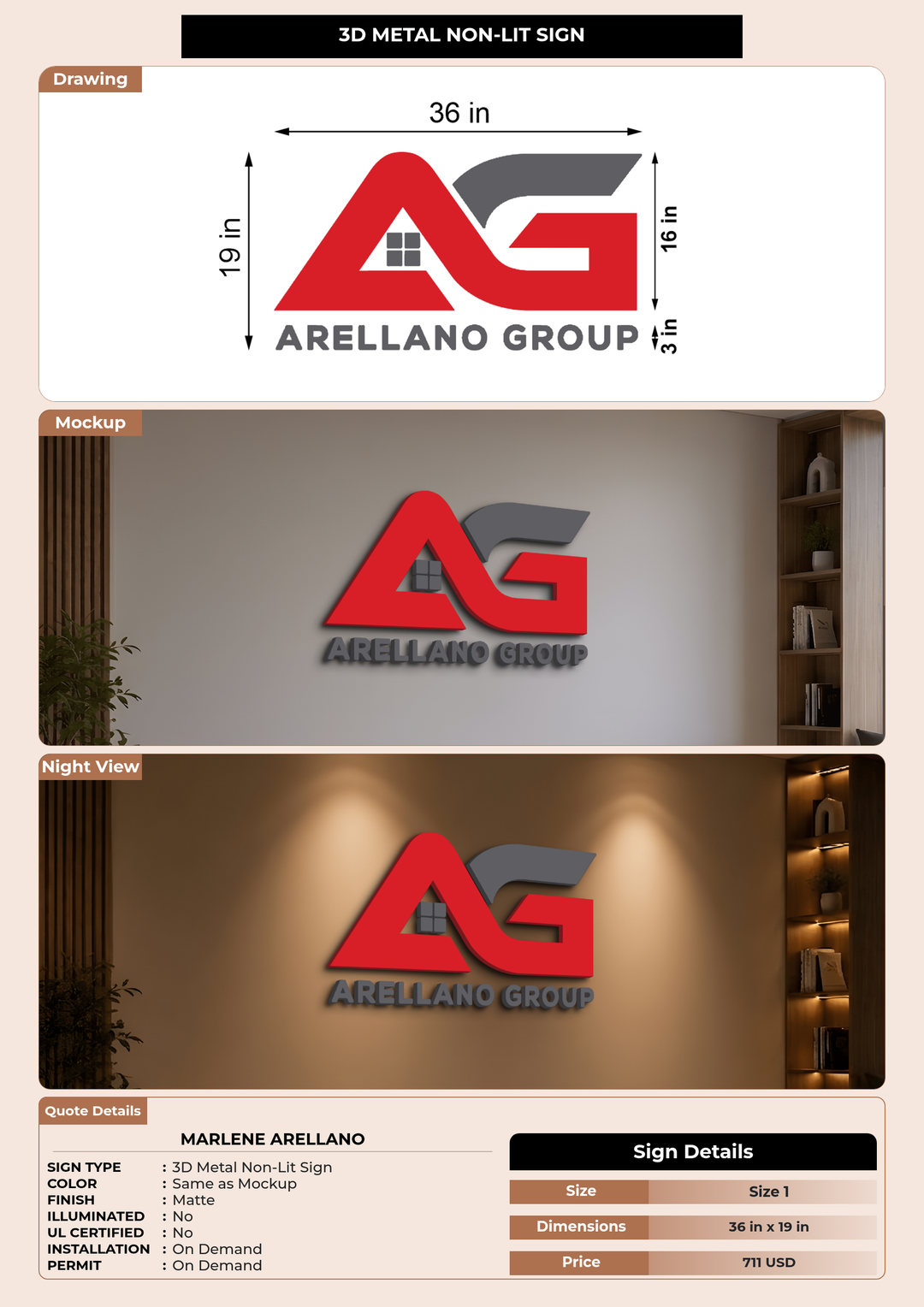 CUSTOM MOCKUP SIGN FOR Marlene Arellano