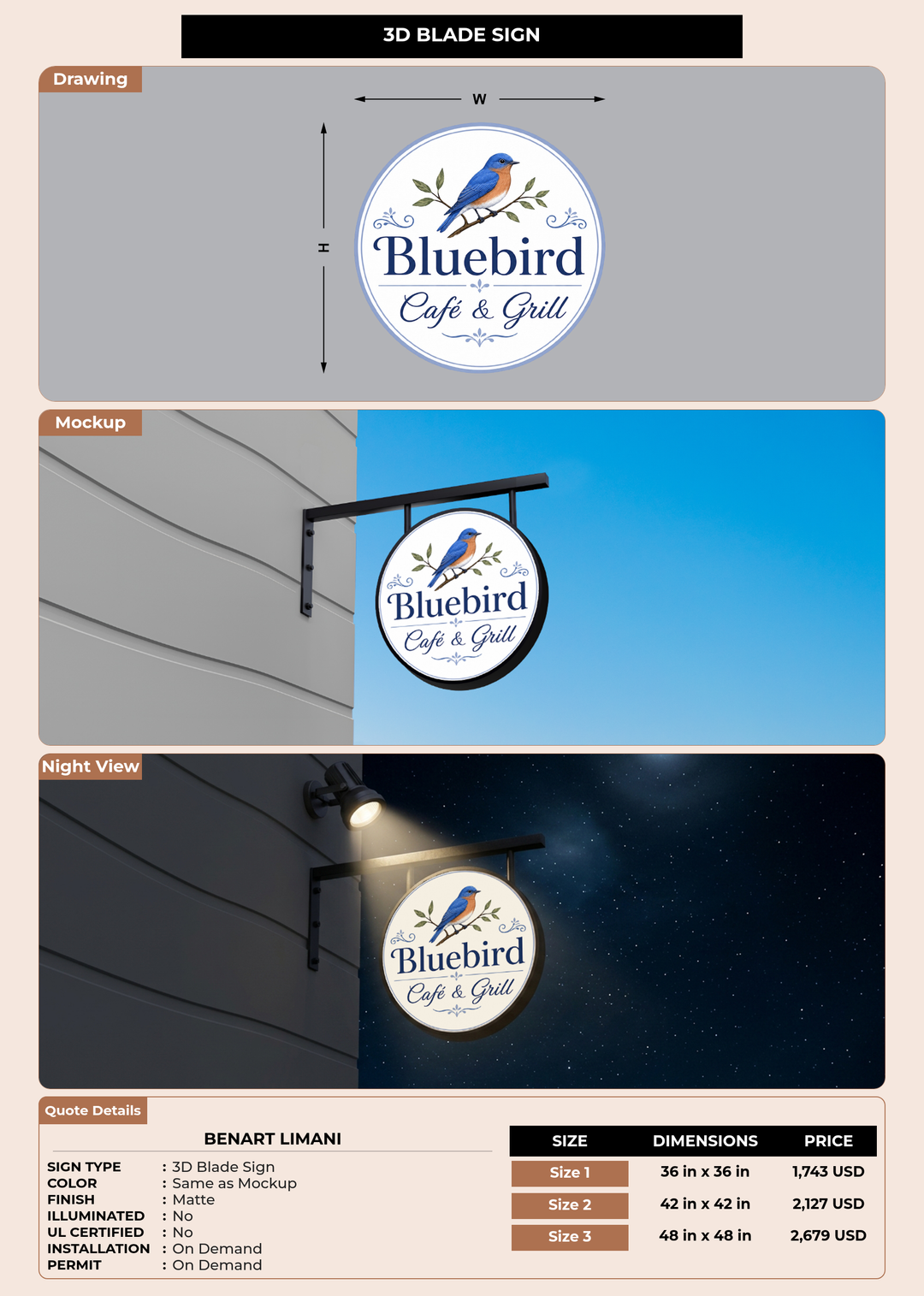 CUSTOM MOCKUP SIGN FOR Benart Limani