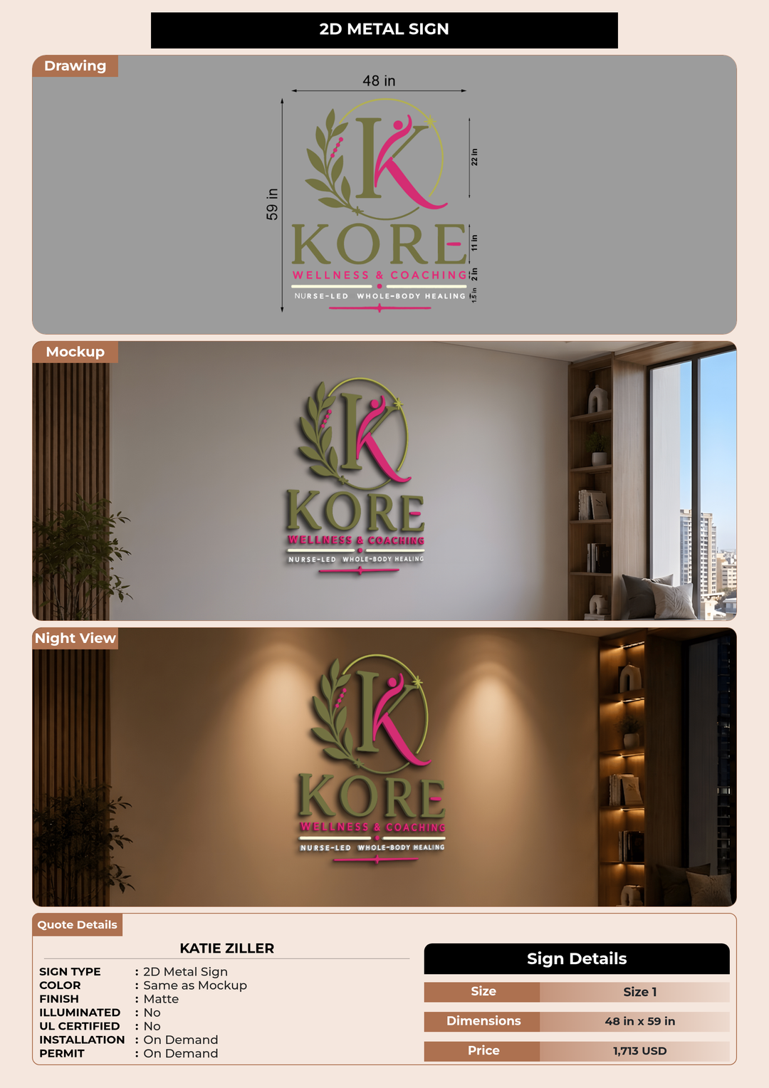 CUSTOM MOCKUP SIGN FOR Katie Ziller
