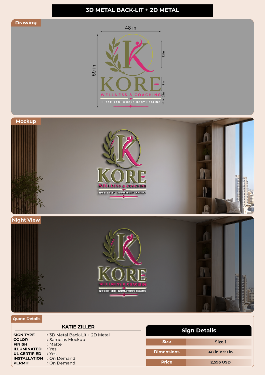 CUSTOM MOCKUP SIGN FOR Katie Ziller
