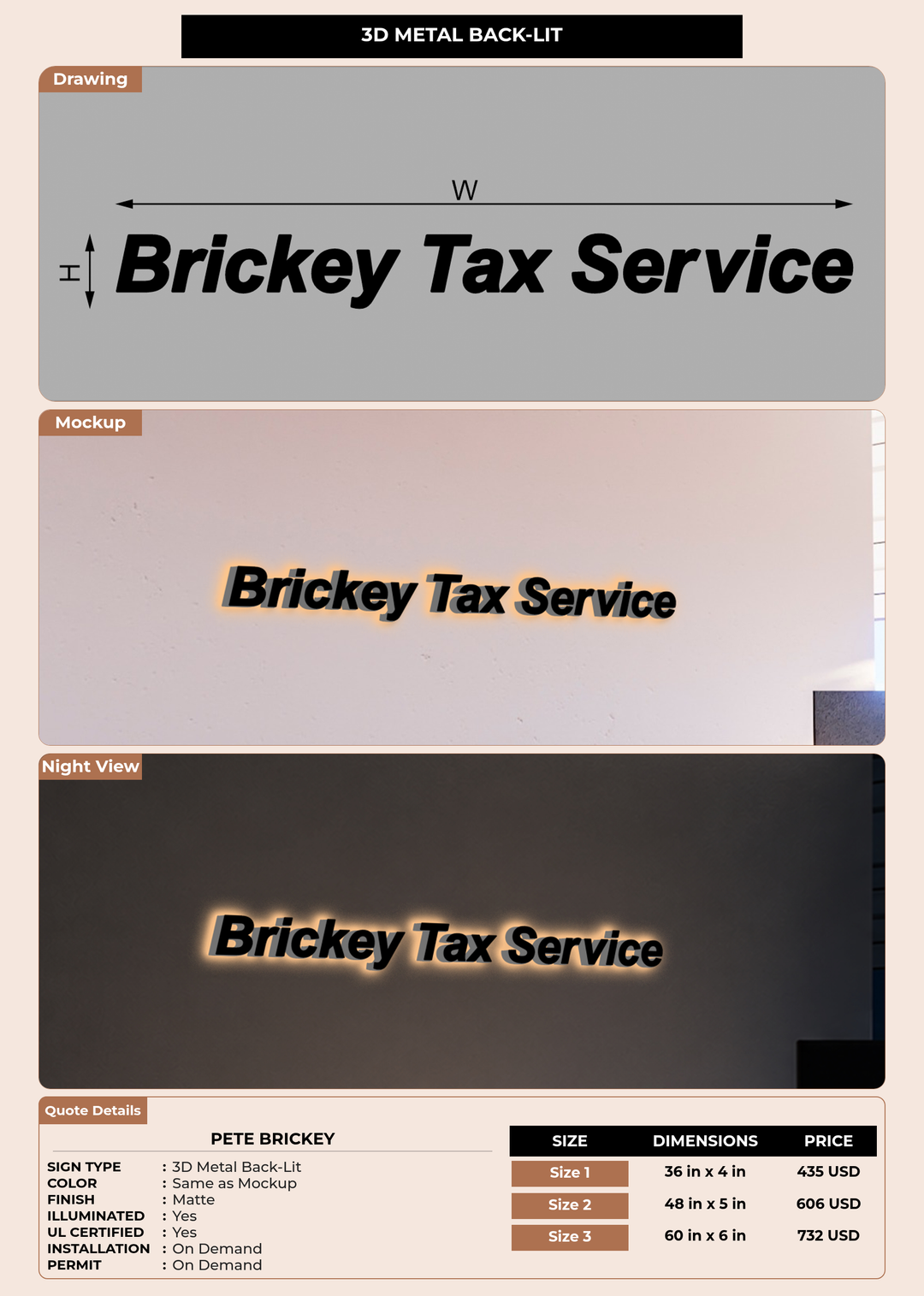 CUSTOM MOCKUP SIGN FOR Pete Brickey