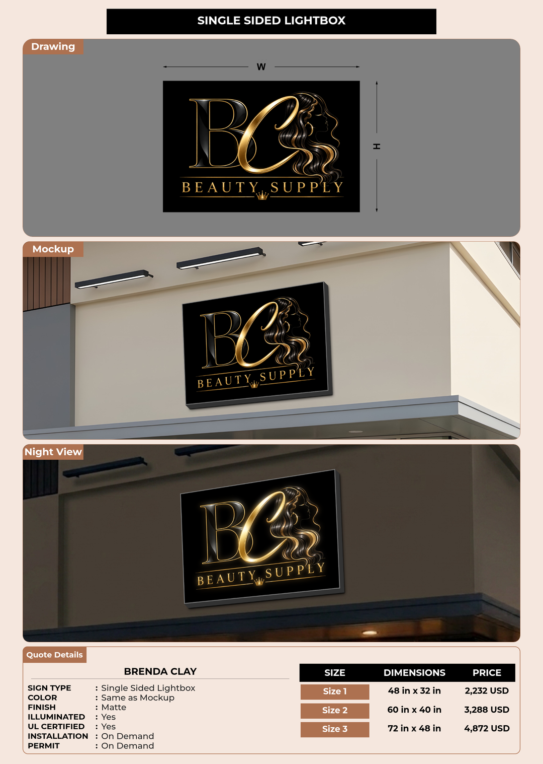 CUSTOM MOCKUP SIGN FOR Brenda Clay