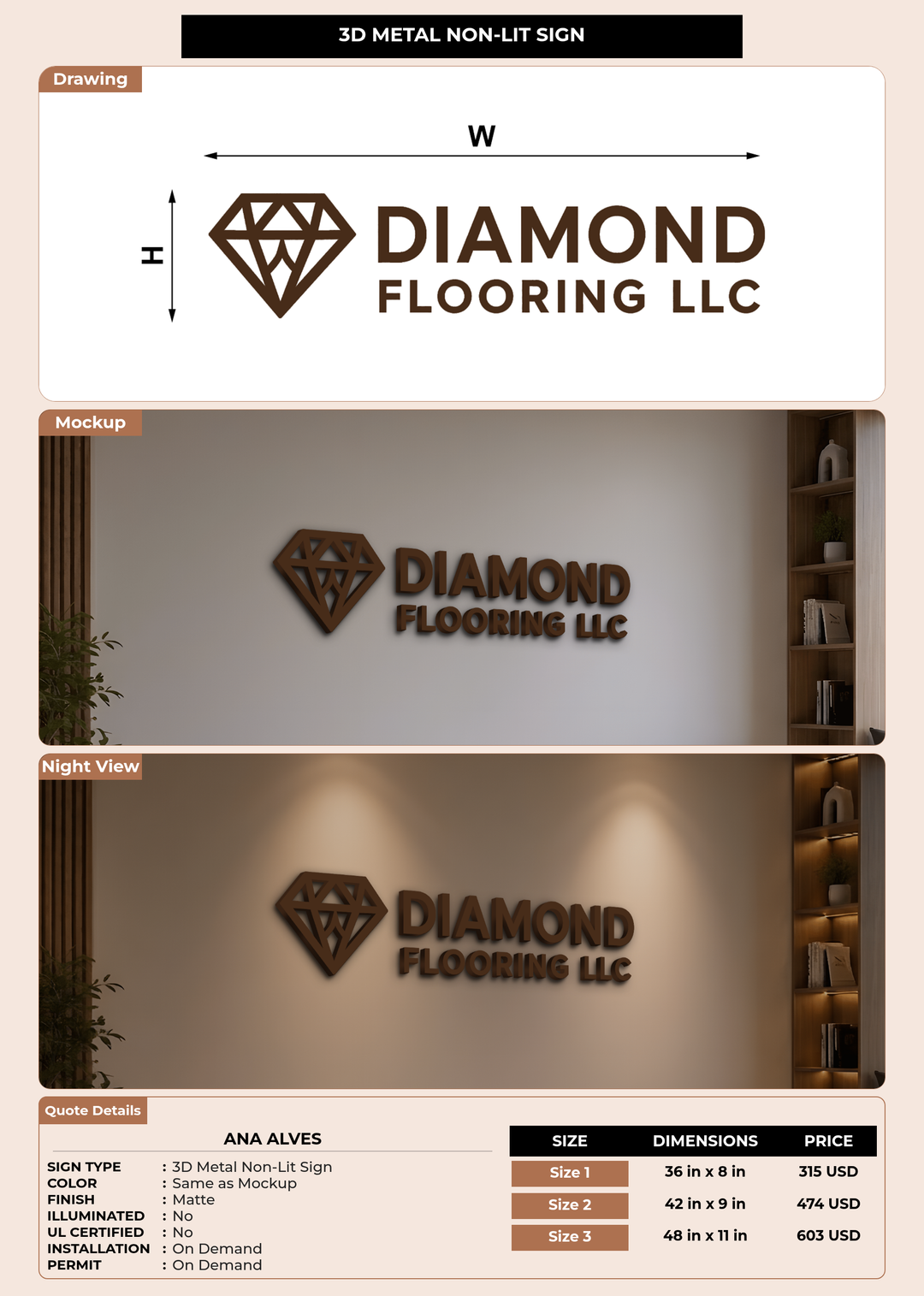 CUSTOM MOCKUP SIGN FOR Ana Alves