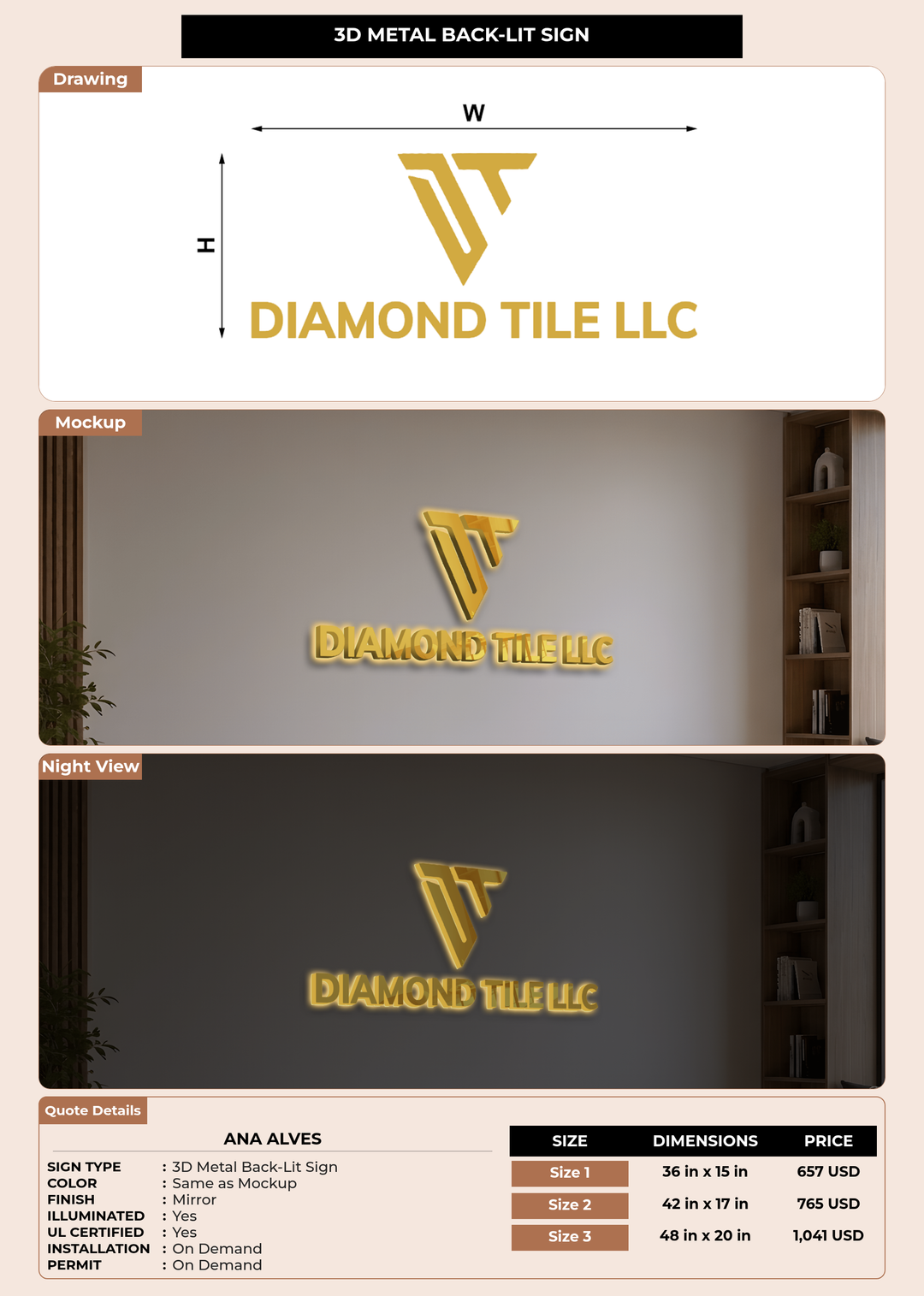 CUSTOM MOCKUP SIGN FOR Ana Alves