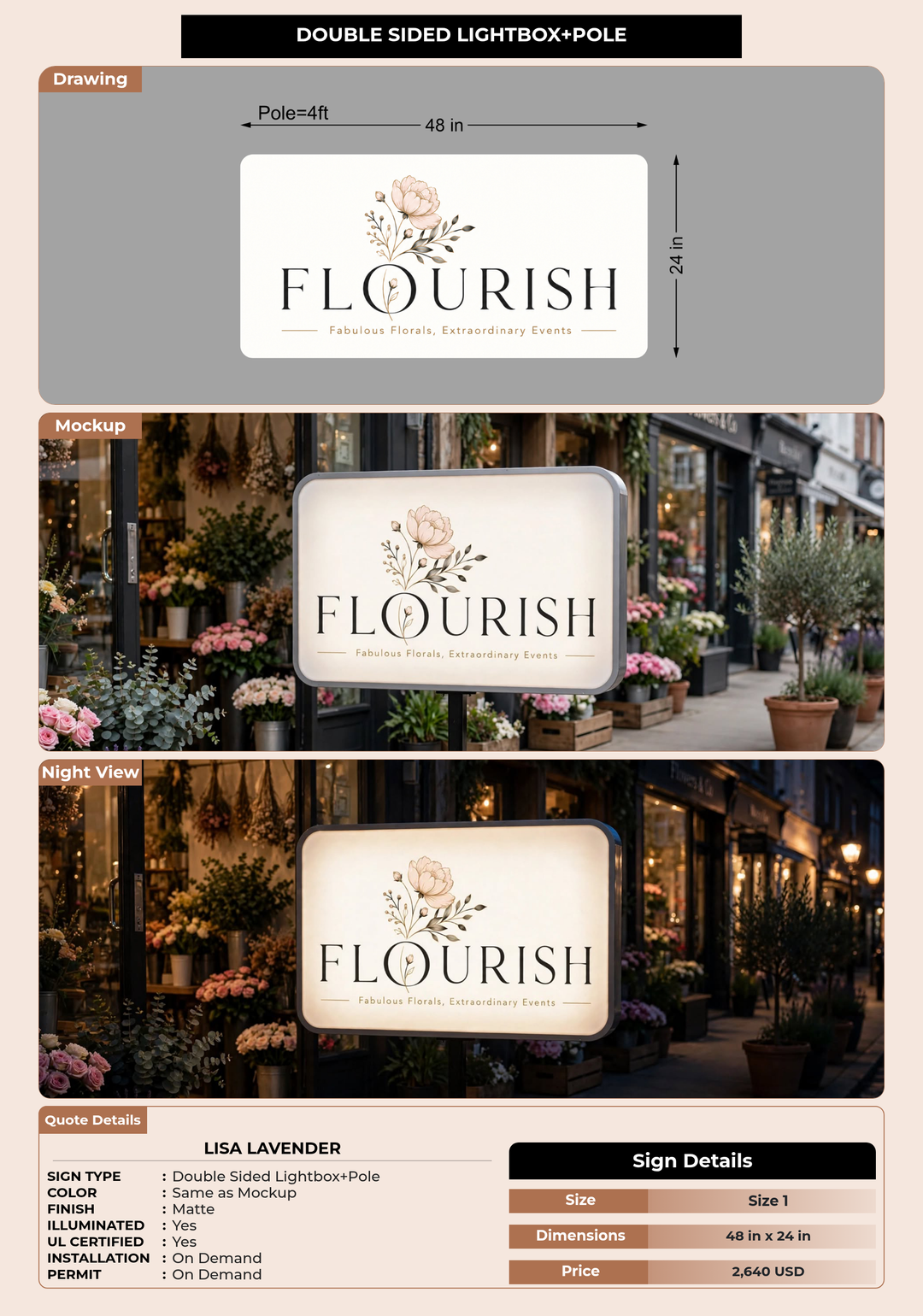 CUSTOM MOCKUP SIGN FOR Lisa Lavender