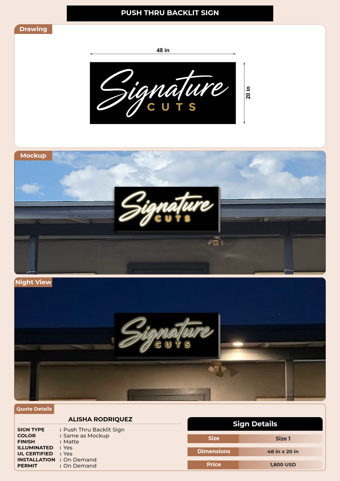 CUSTOM MOCKUP SIGN FOR Alisha Rodriquez