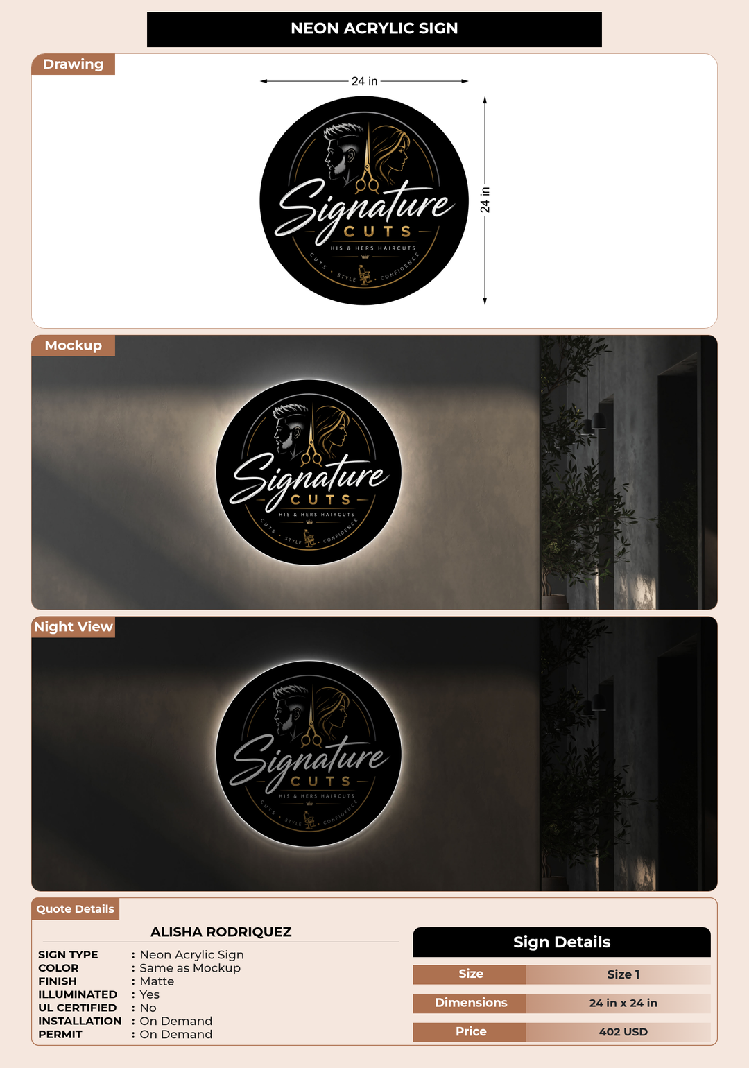 CUSTOM MOCKUP SIGN FOR Alisha Rodriquez