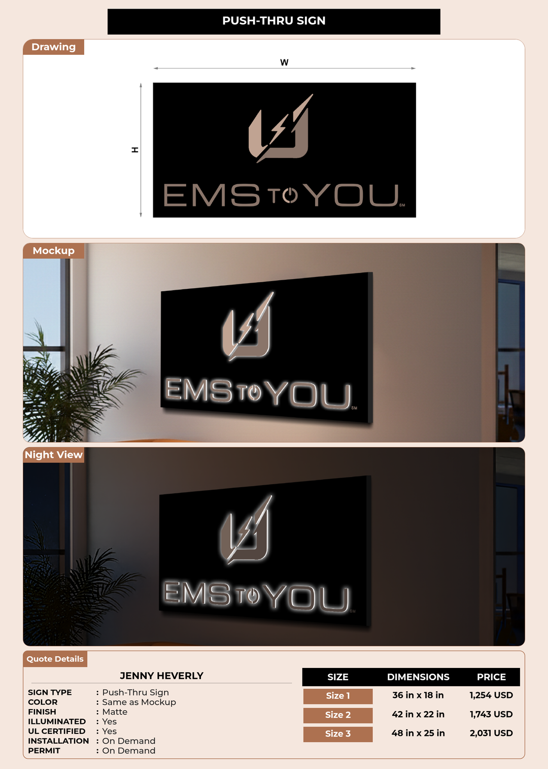 CUSTOM MOCKUP SIGN FOR Jenny Heverly