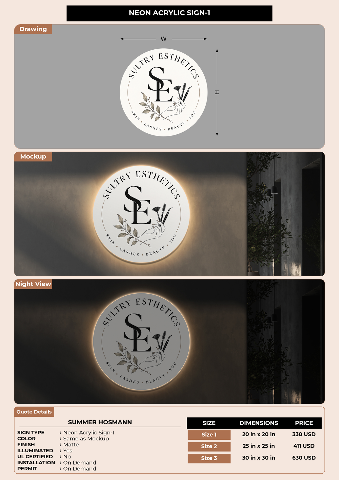 CUSTOM MOCKUP SIGN FOR Summer Hosmann
