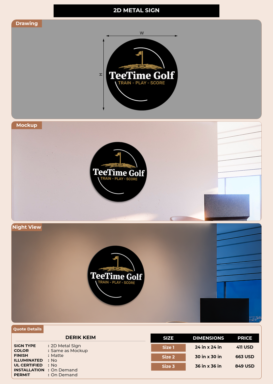 CUSTOM MOCKUP SIGN FOR Derik Keim