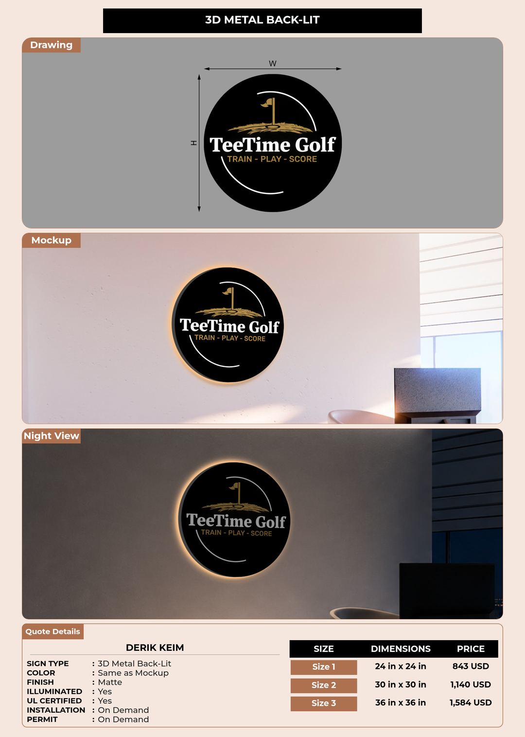 CUSTOM MOCKUP SIGN FOR Derik Keim
