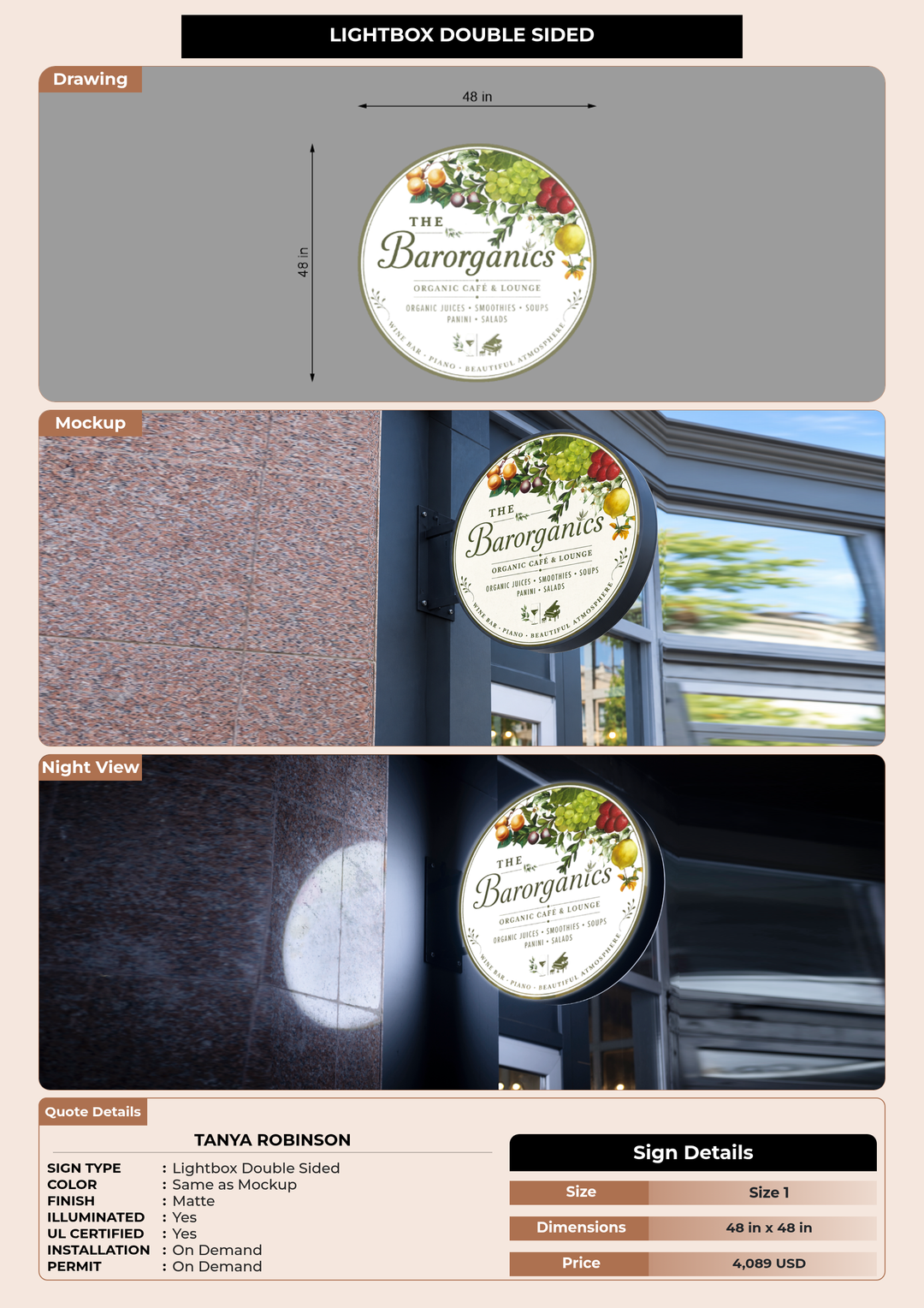 CUSTOM MOCKUP SIGN FOR Tanya Robinson