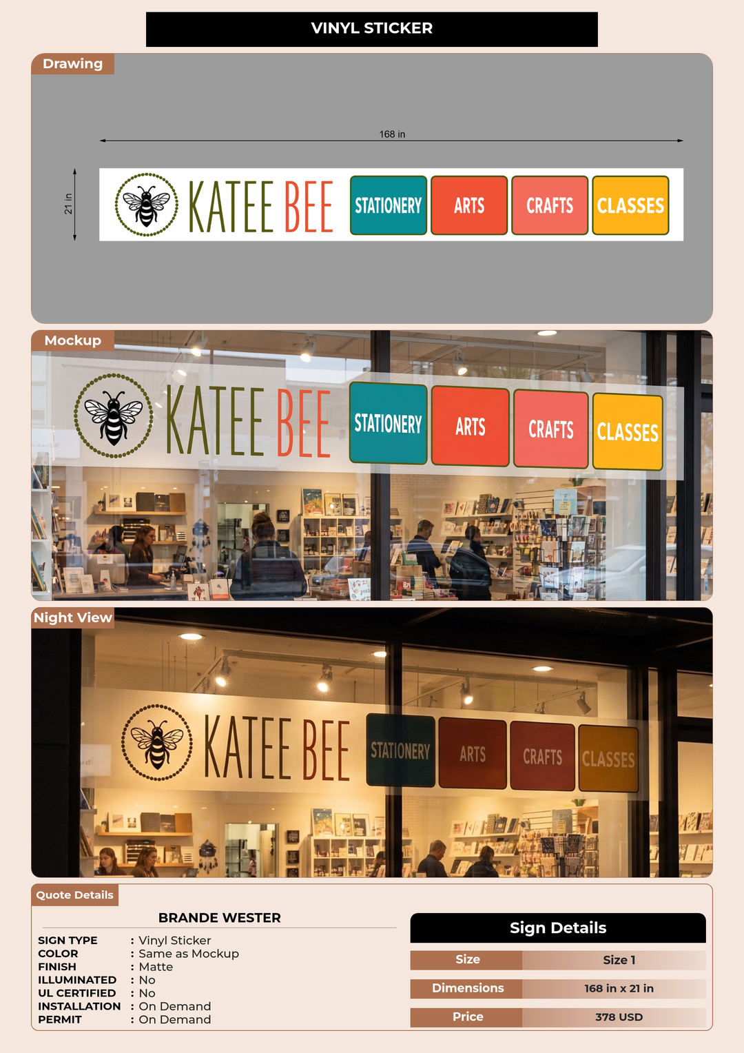CUSTOM MOCKUP SIGN FOR Brande Wester