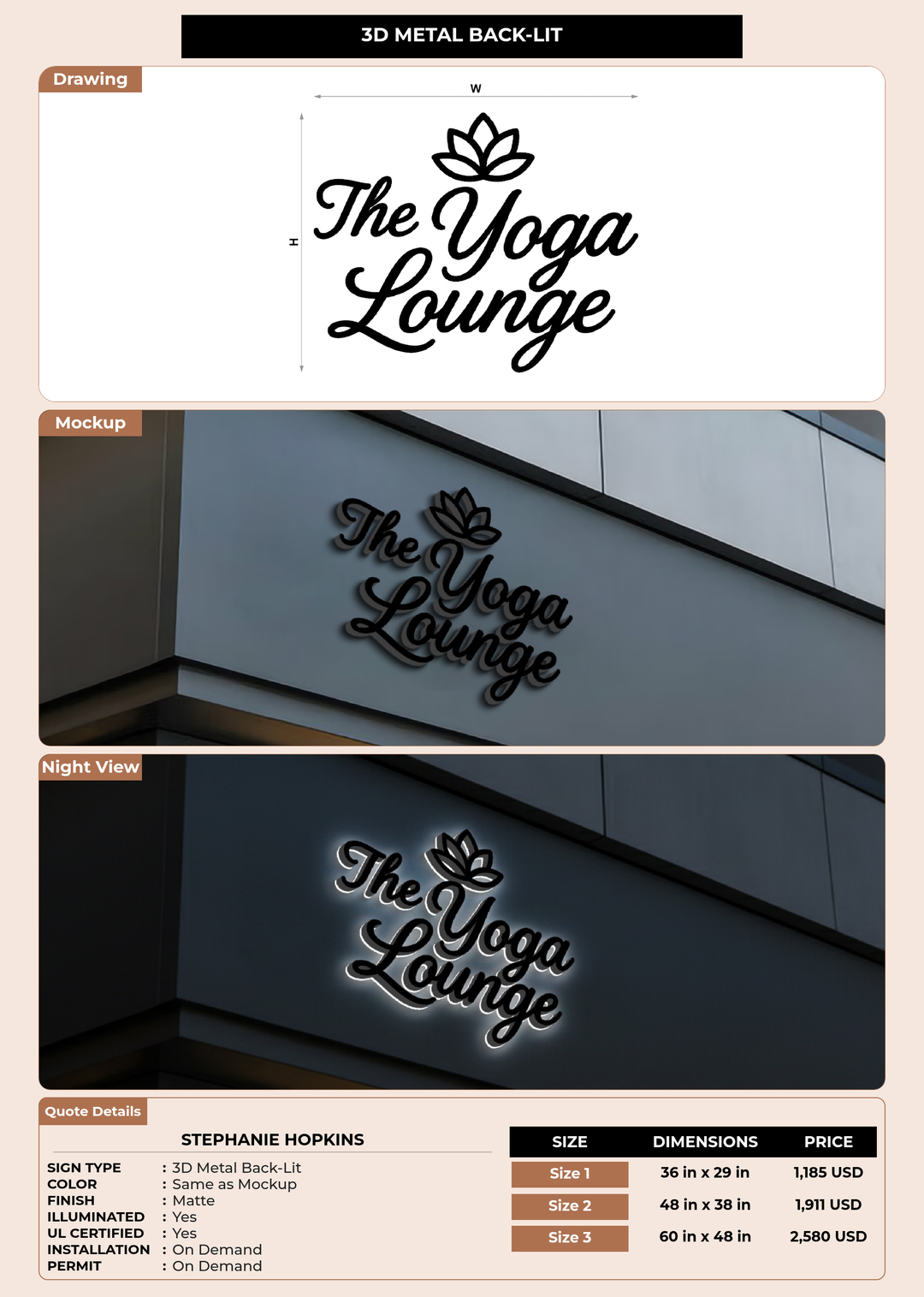 CUSTOM MOCKUP SIGN FOR Stephanie Hopkins