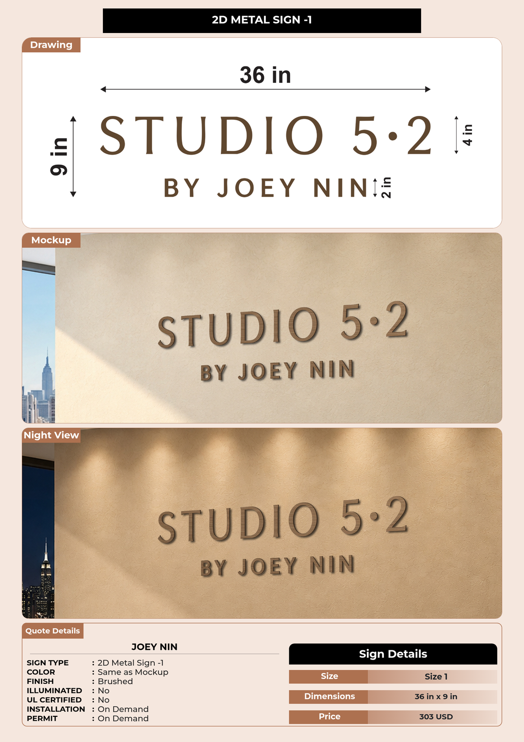 CUSTOM MOCKUP SIGN FOR Joey nin