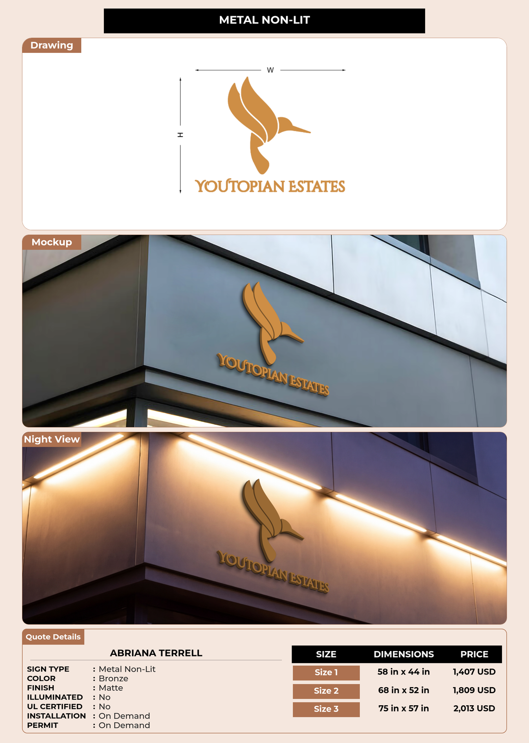 CUSTOM MOCKUP SIGN FOR Abriana Terrell