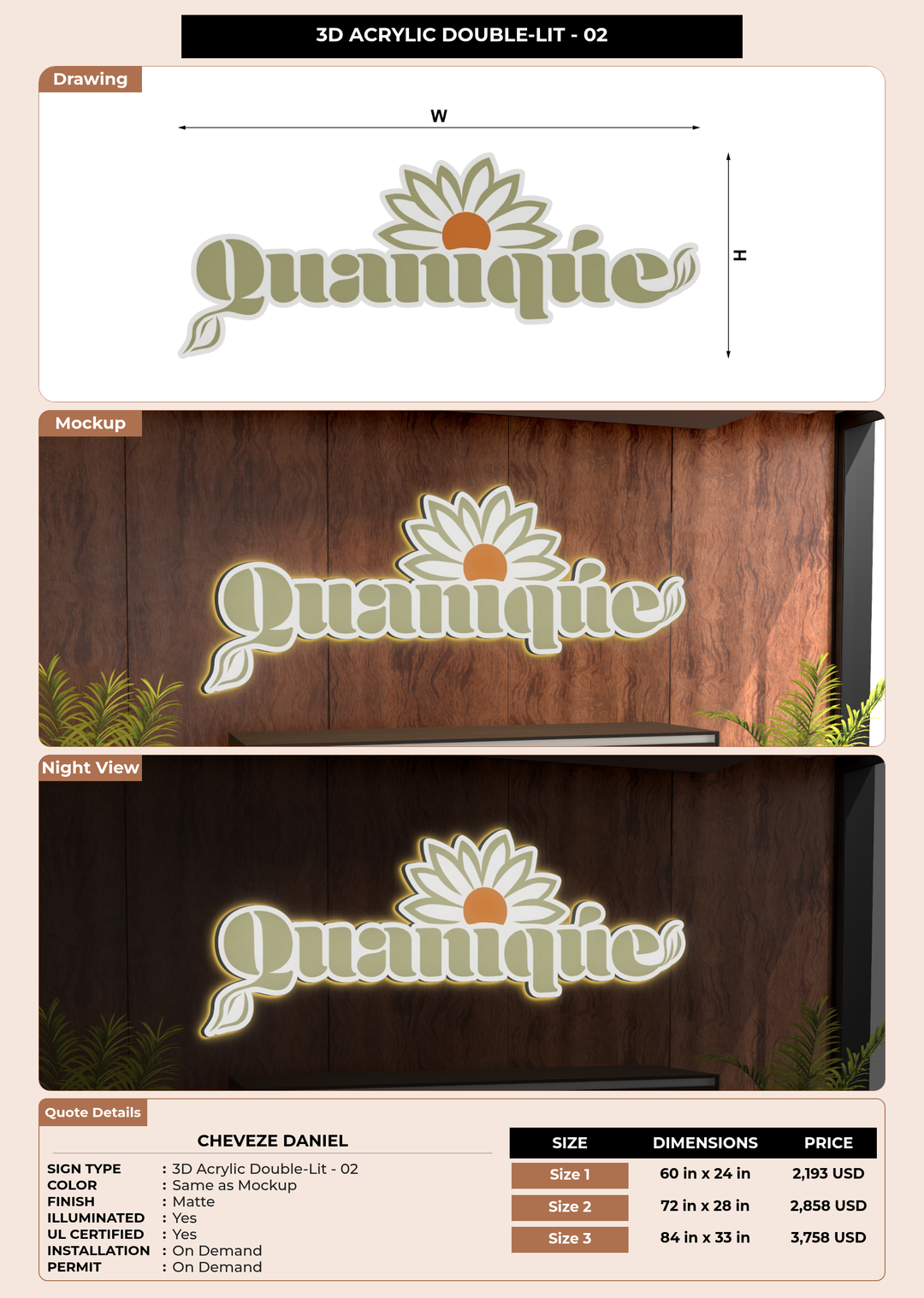 CUSTOM MOCKUP SIGN FOR Cheveze Daniel