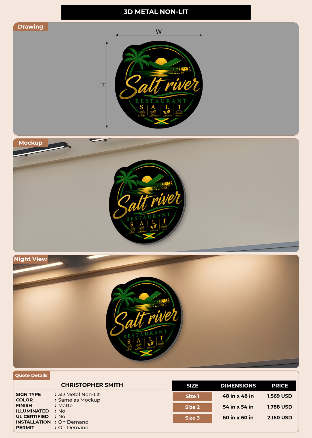 CUSTOM MOCKUP SIGN FOR Christopher smith