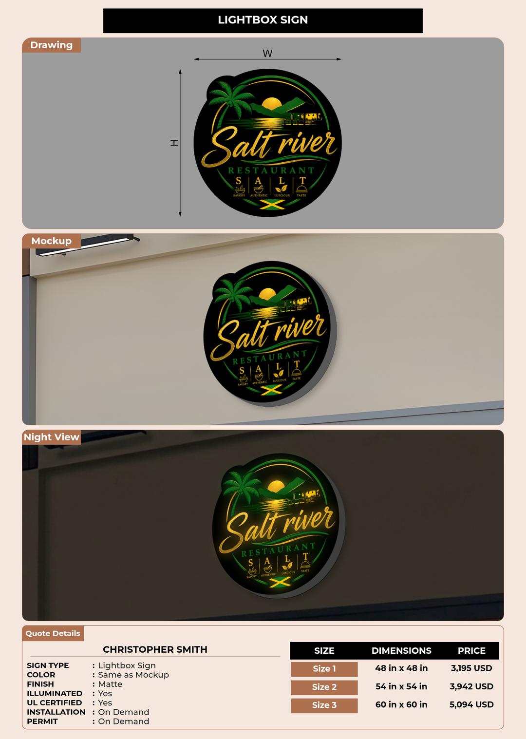 CUSTOM MOCKUP SIGN FOR Christopher smith