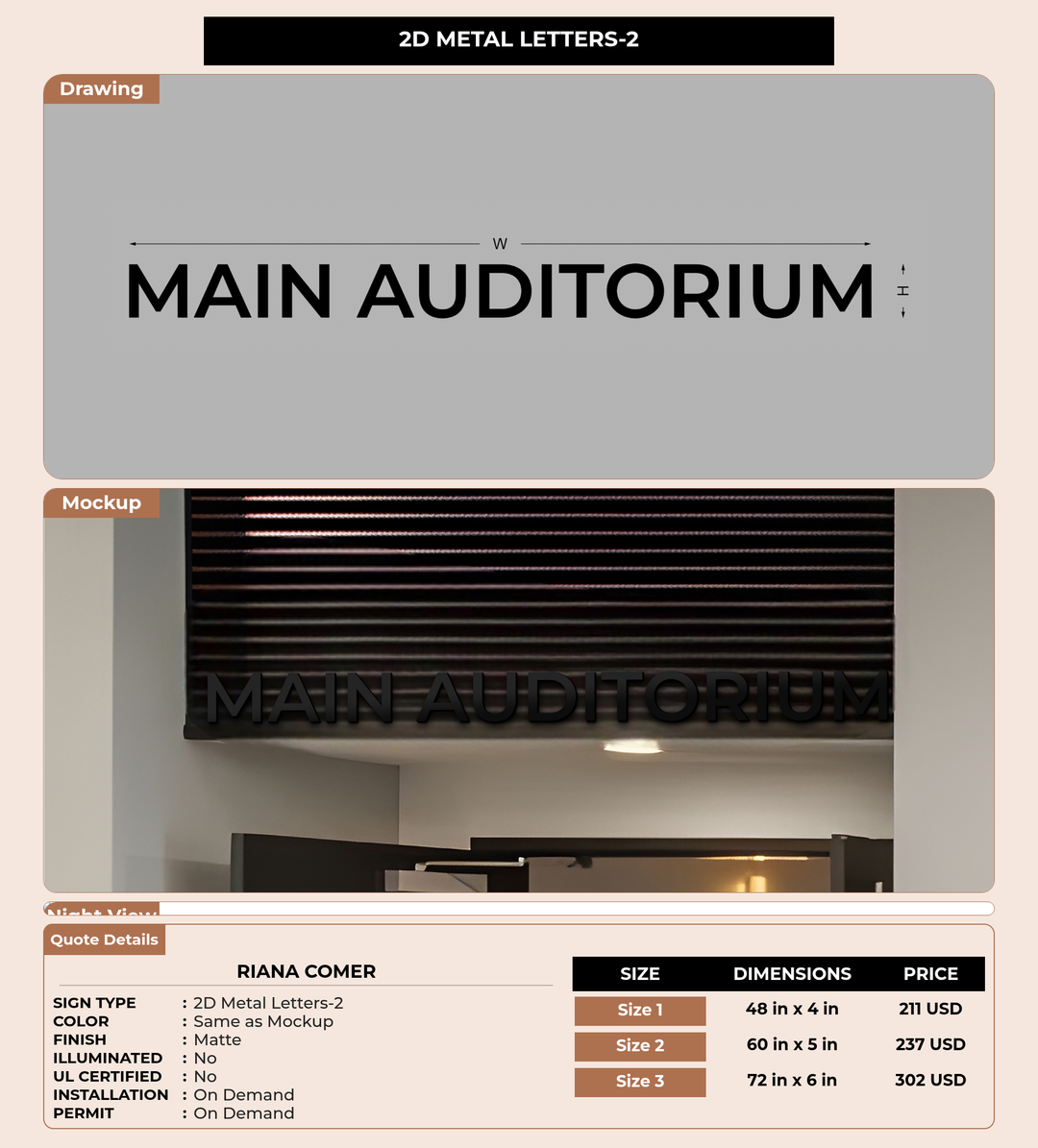 CUSTOM MOCKUP SIGN FOR Riana Comer