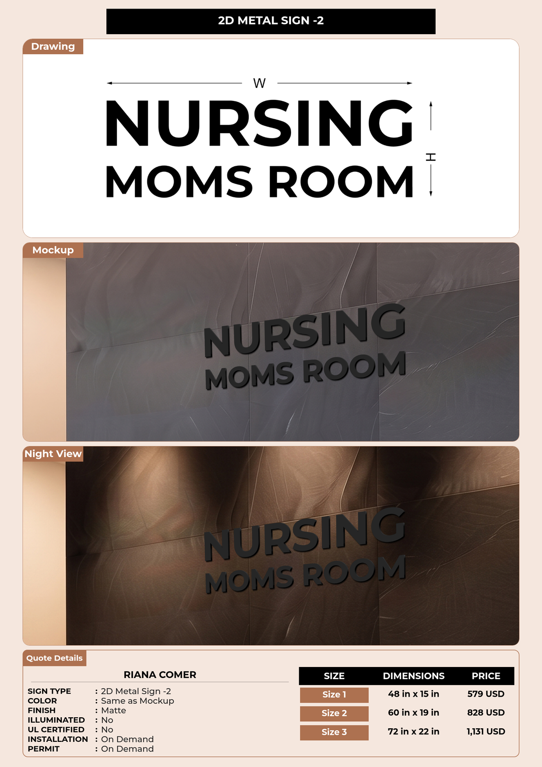 CUSTOM MOCKUP SIGN FOR Riana Comer