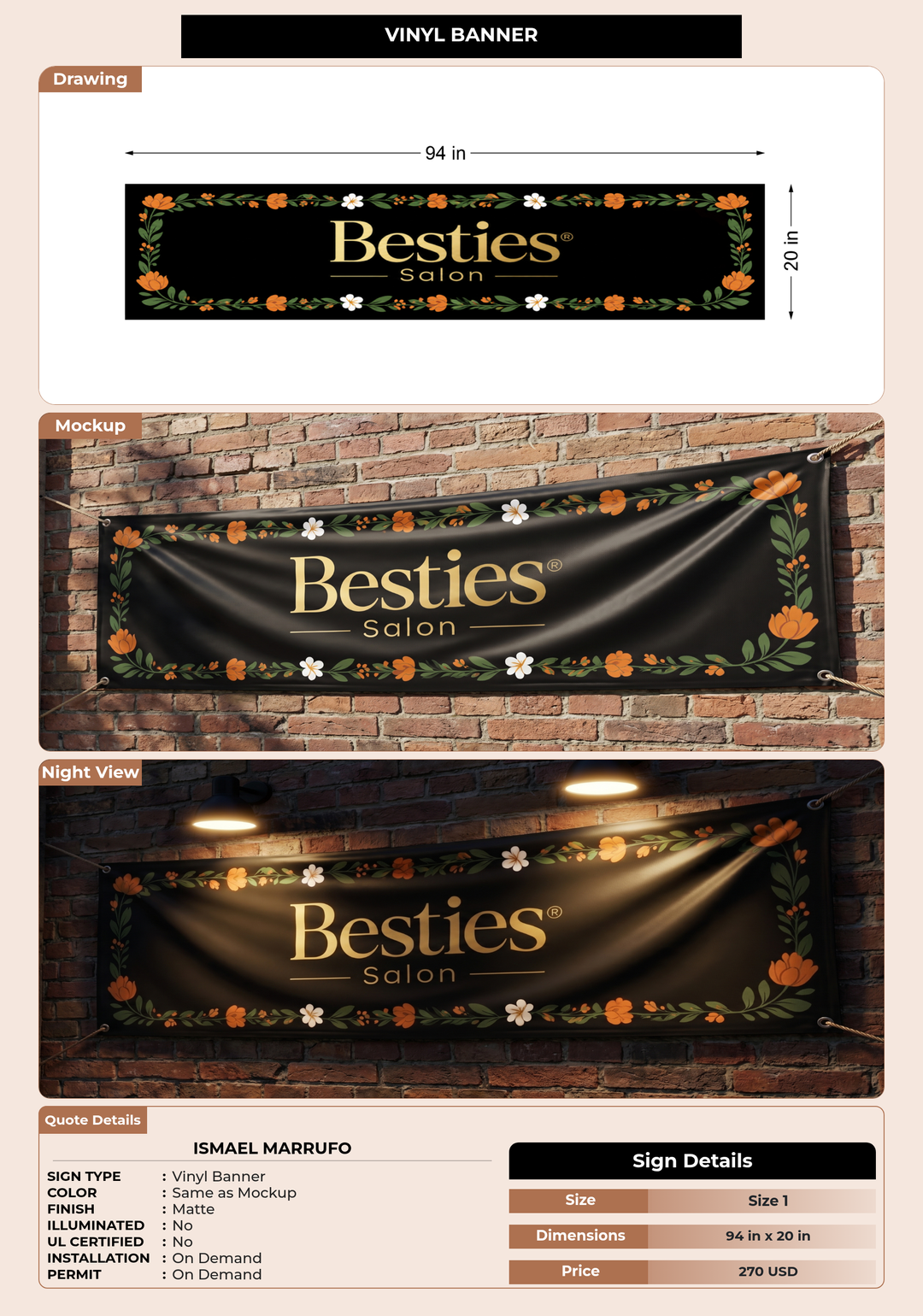 CUSTOM MOCKUP SIGN FOR Ismael Marrufo