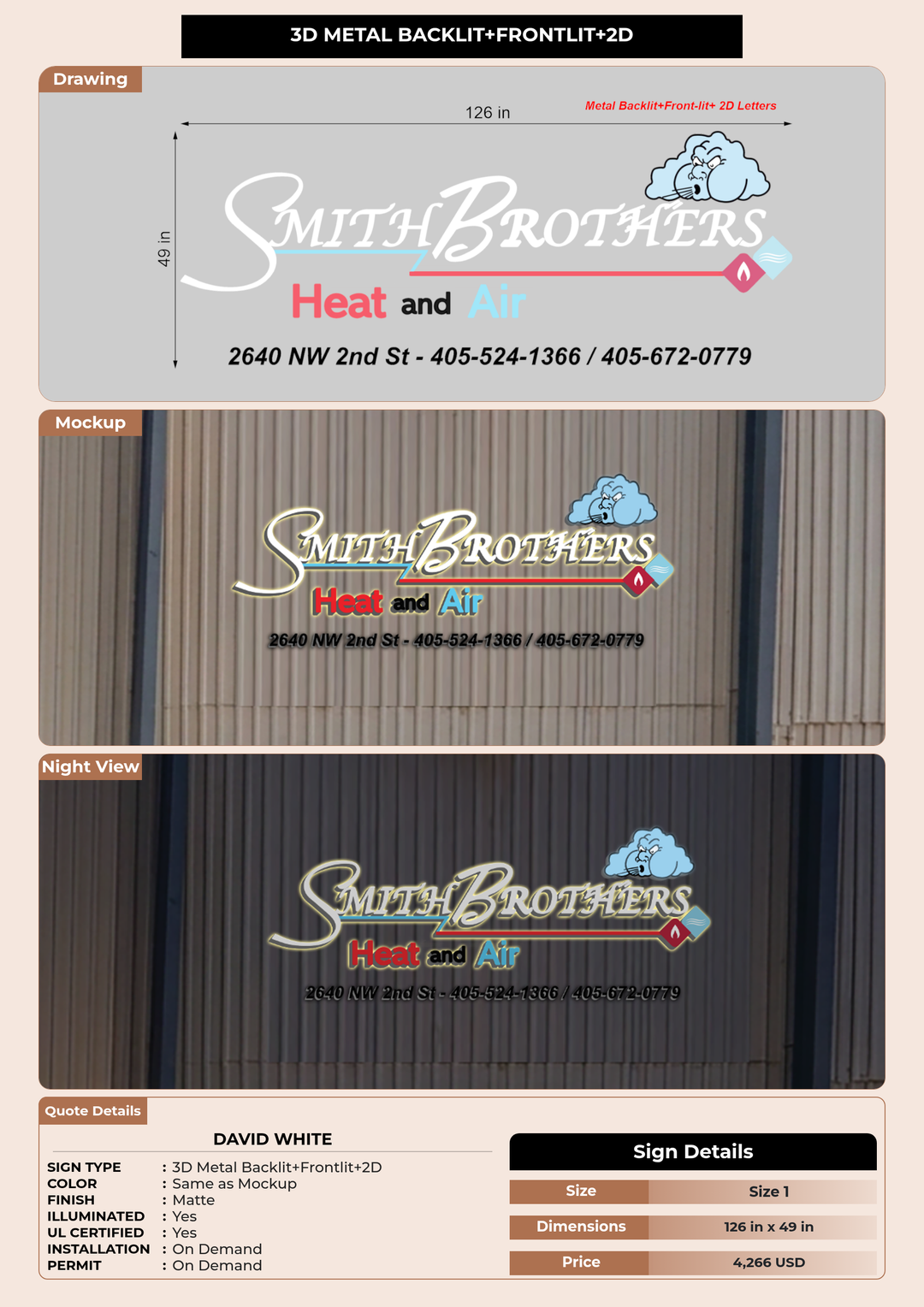 CUSTOM MOCKUP SIGN FOR David White