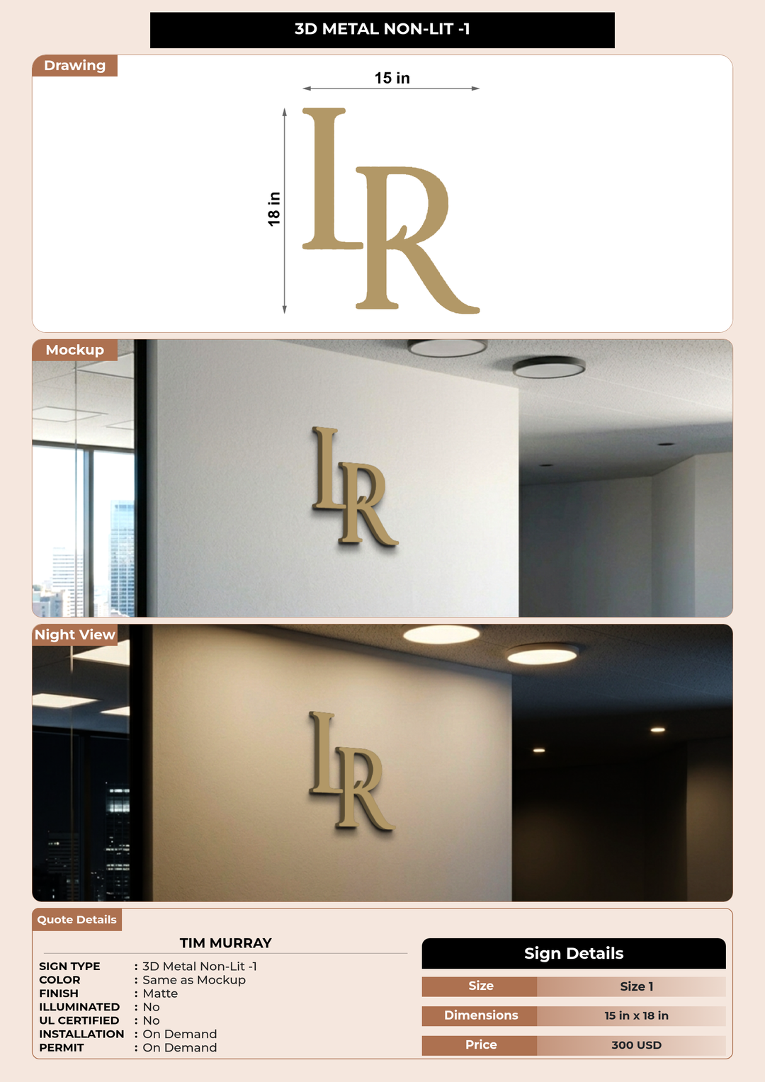 CUSTOM MOCKUP SIGN FOR Tim Murray