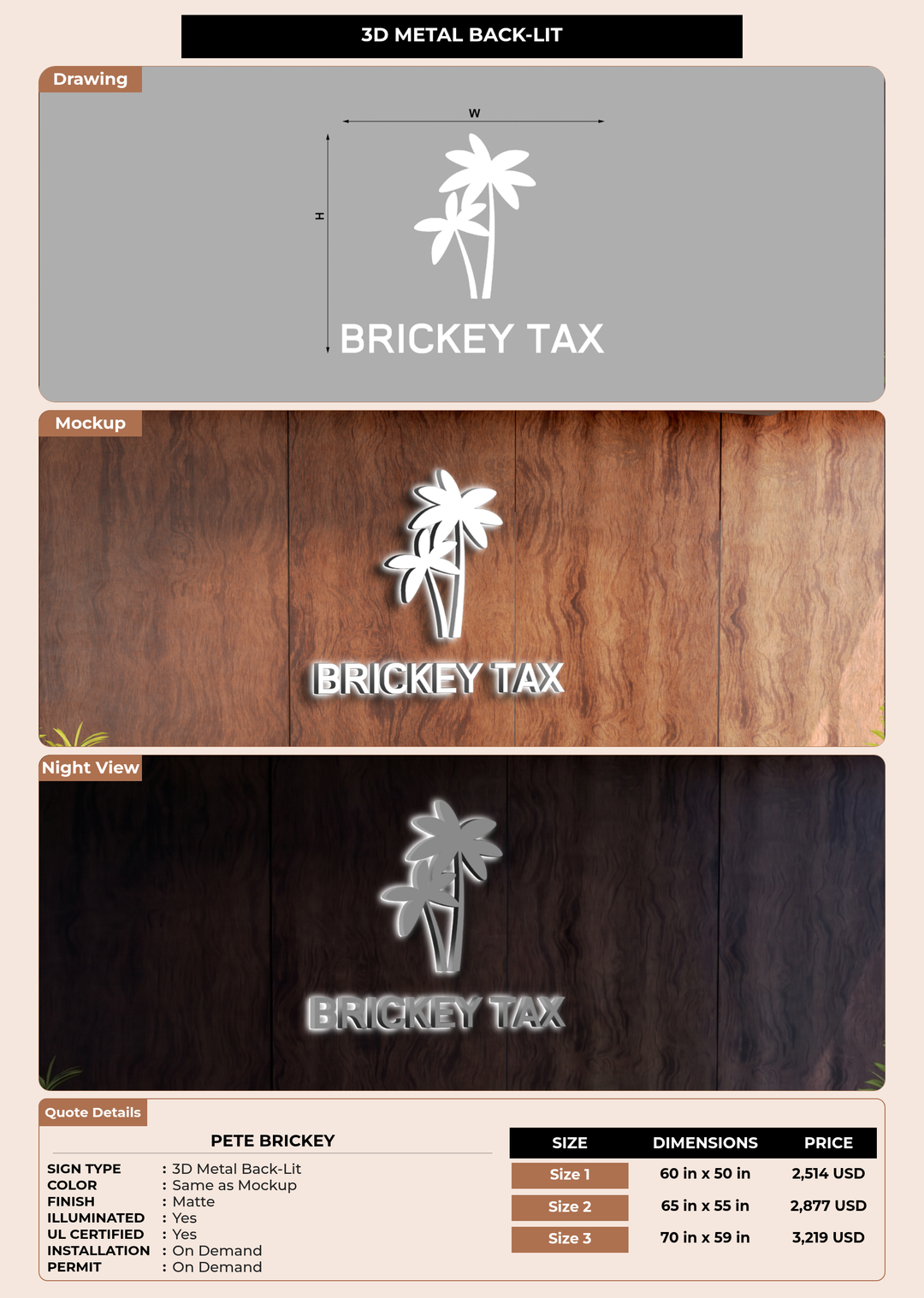 CUSTOM MOCKUP SIGN FOR Pete Brickey