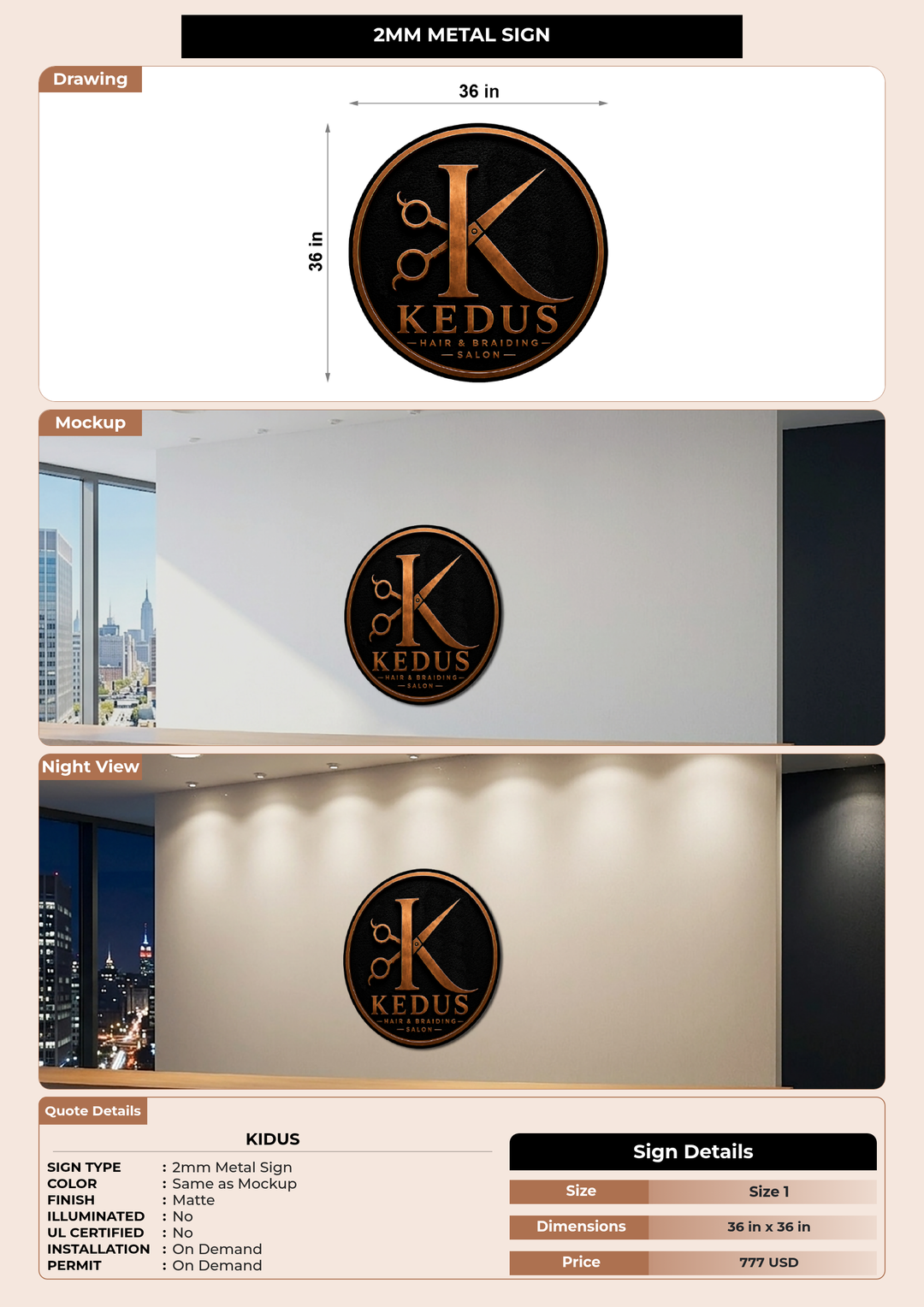 CUSTOM MOCKUP SIGN FOR Kidus