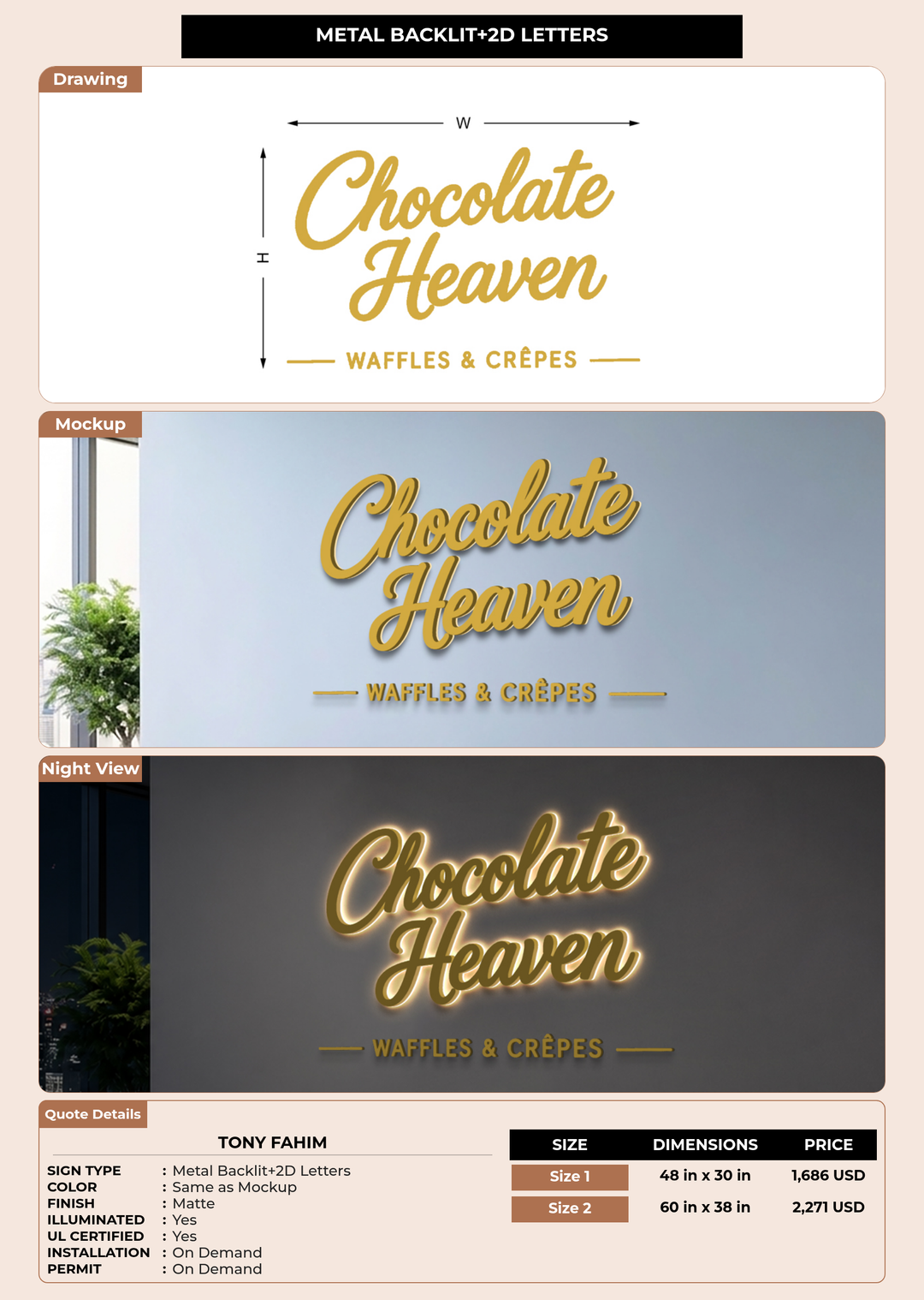 CUSTOM MOCKUP SIGN FOR Tony Fahim