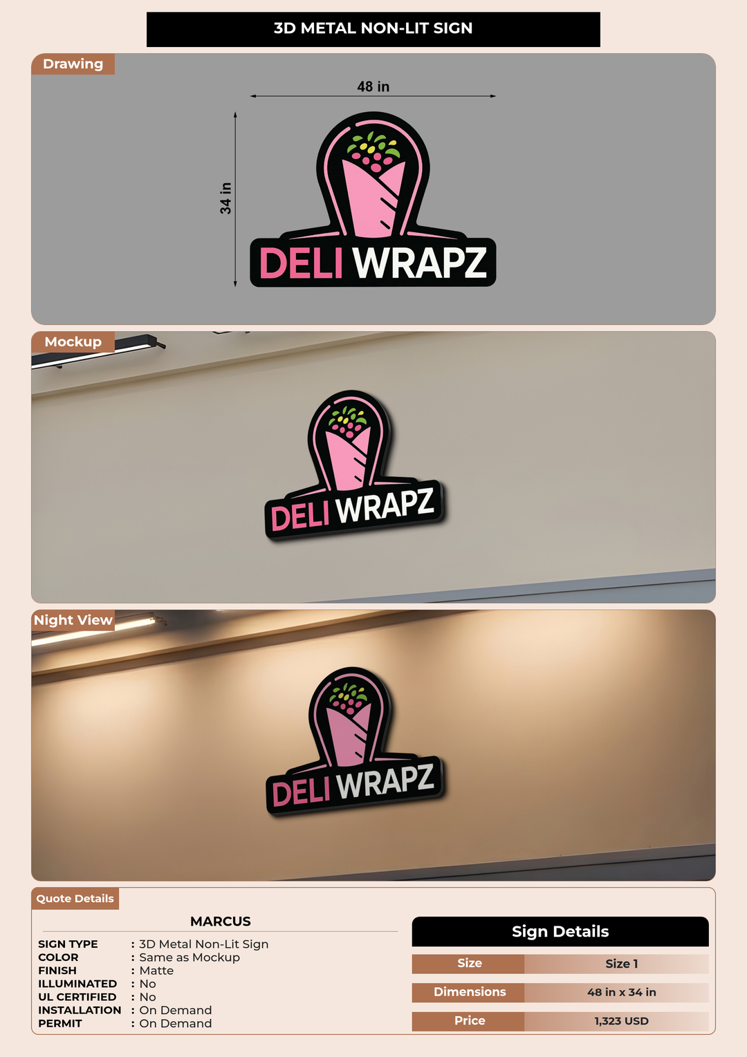 CUSTOM MOCKUP SIGN FOR marcus