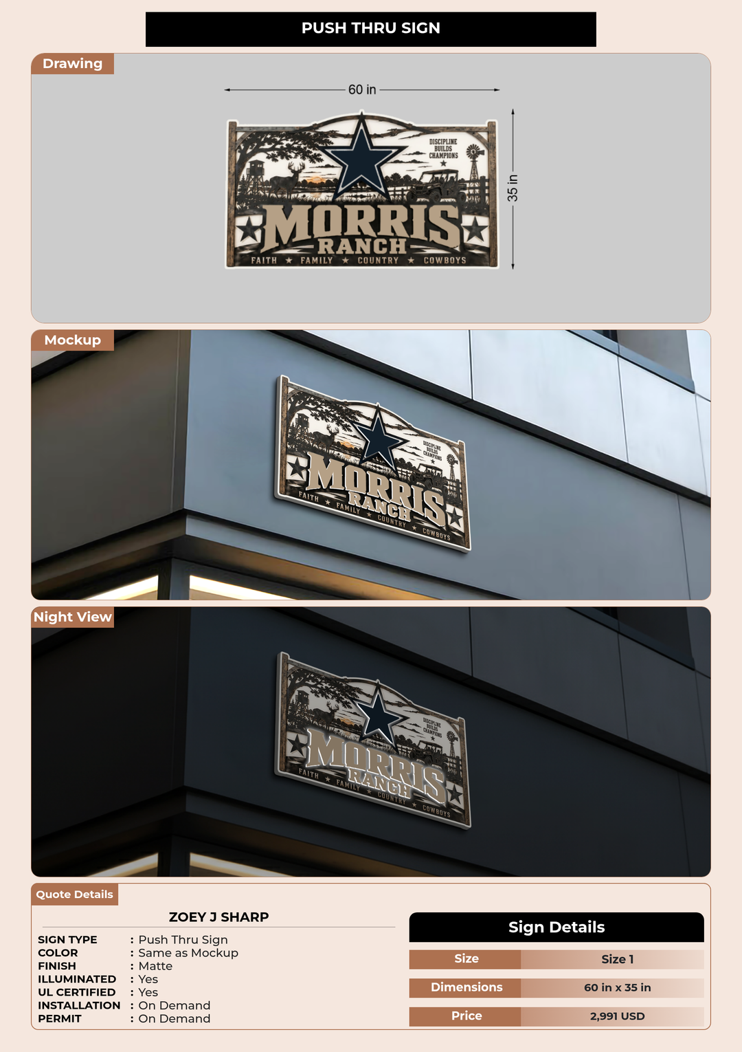 CUSTOM MOCKUP SIGN FOR Zoey J Sharp