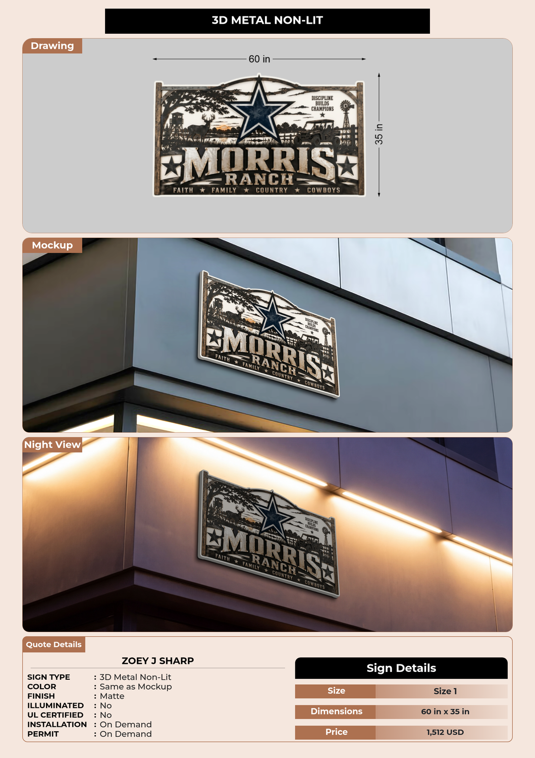 CUSTOM MOCKUP SIGN FOR Zoey J Sharp
