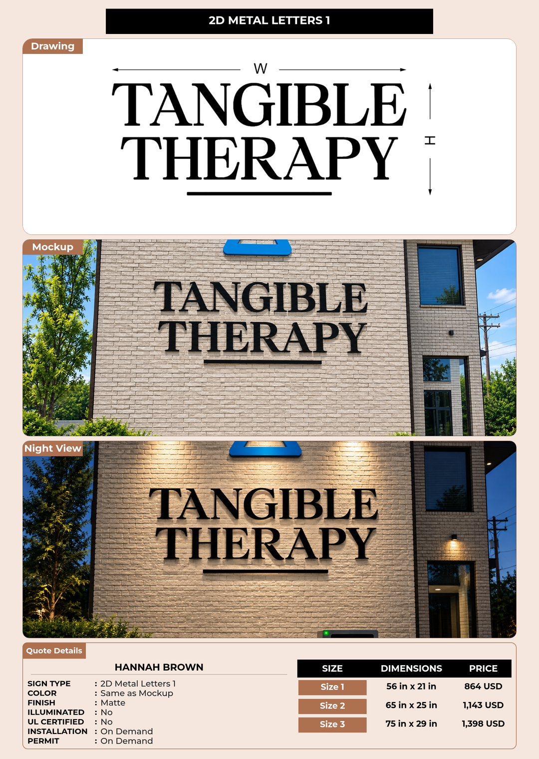 CUSTOM MOCKUP SIGN FOR Hannah Brown