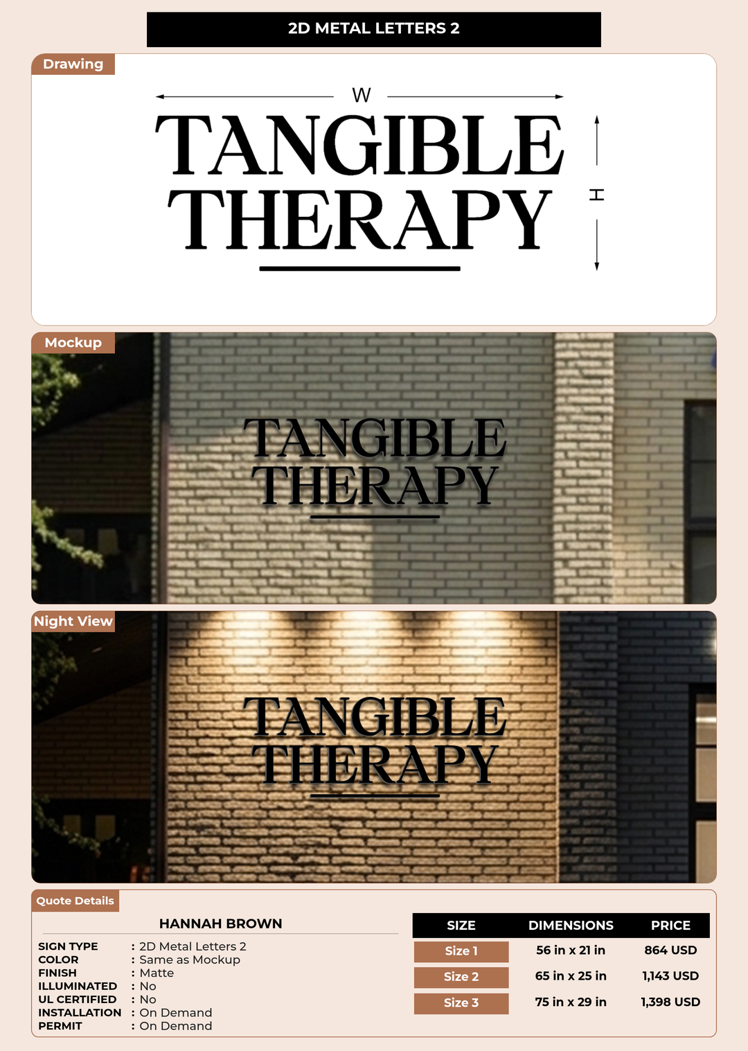CUSTOM MOCKUP SIGN FOR Hannah Brown