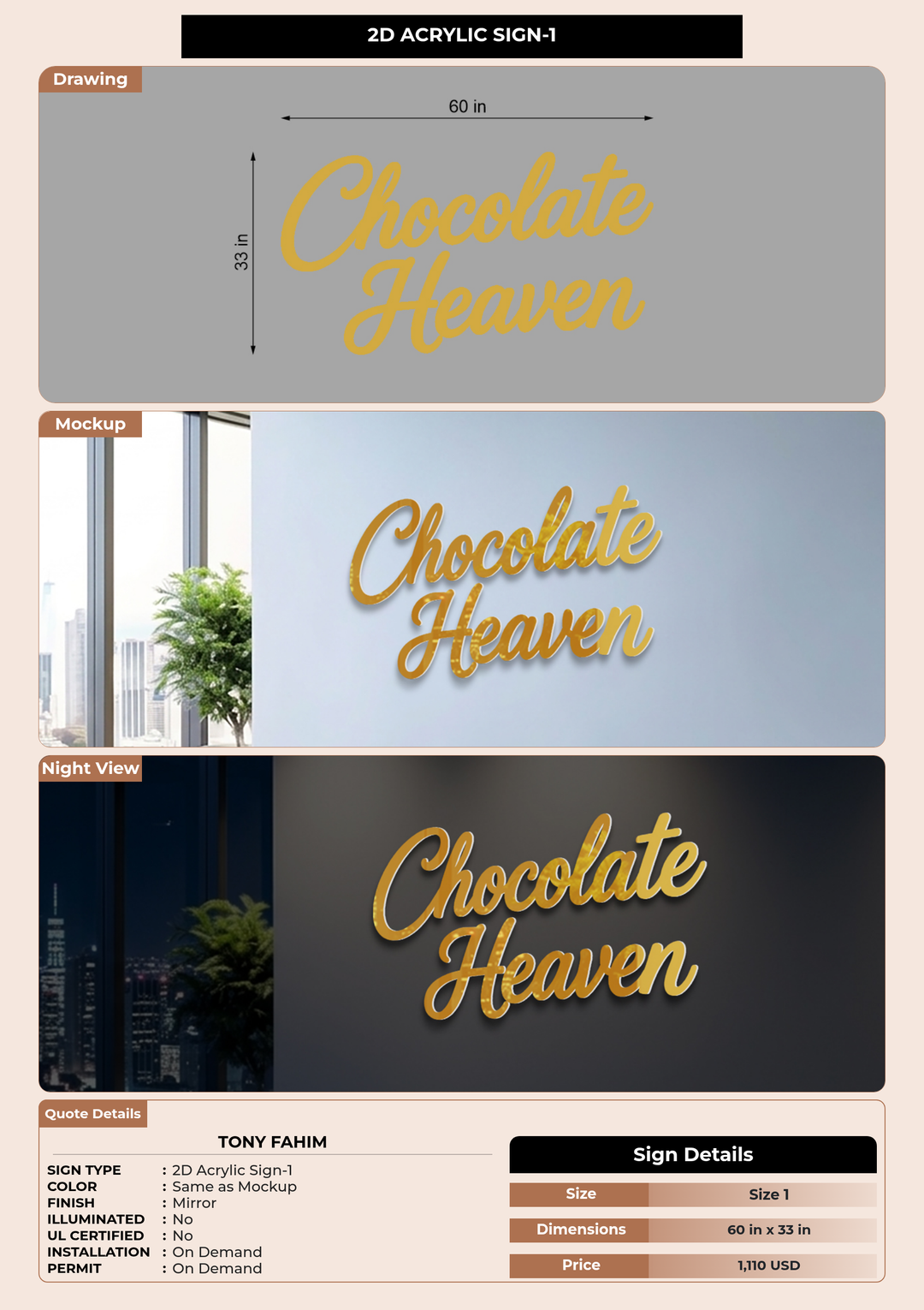 CUSTOM MOCKUP SIGN FOR Tony Fahim