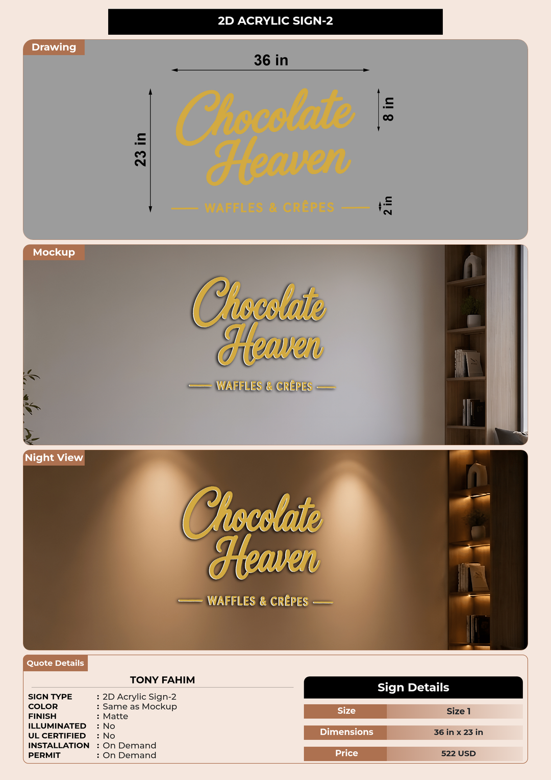 CUSTOM MOCKUP SIGN FOR Tony Fahim