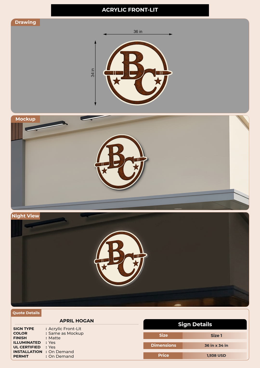CUSTOM MOCKUP SIGN FOR April hogan