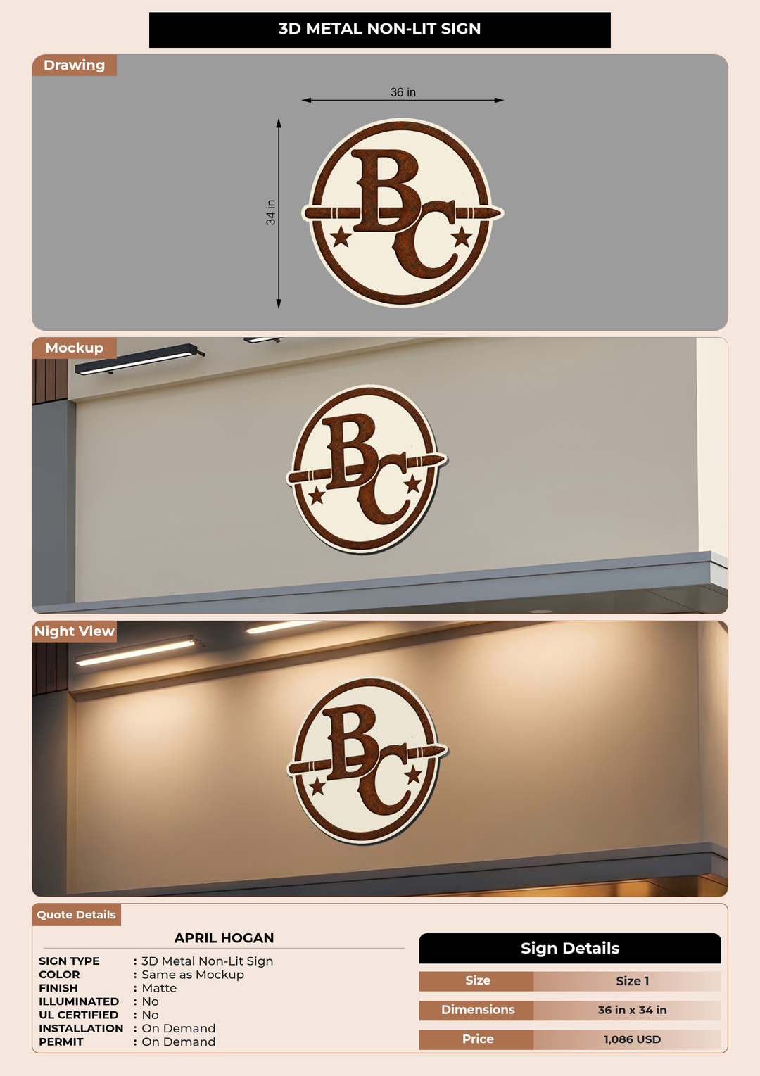 CUSTOM MOCKUP SIGN FOR April hogan