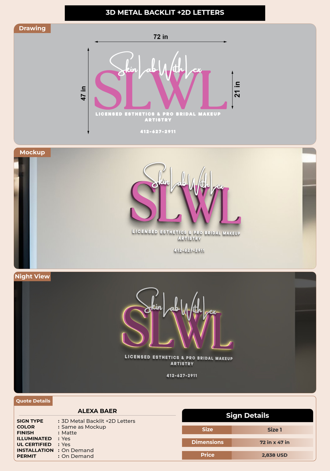 CUSTOM MOCKUP SIGN FOR Alexa Baer