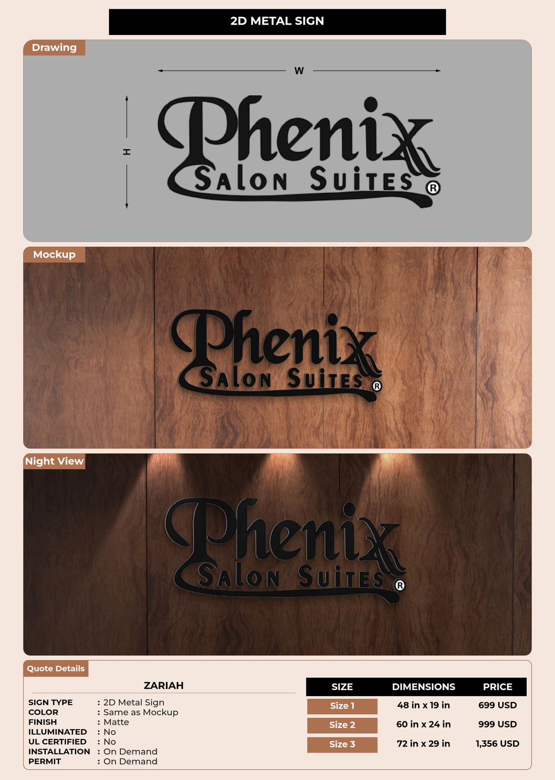 CUSTOM MOCKUP SIGN FOR Zariah