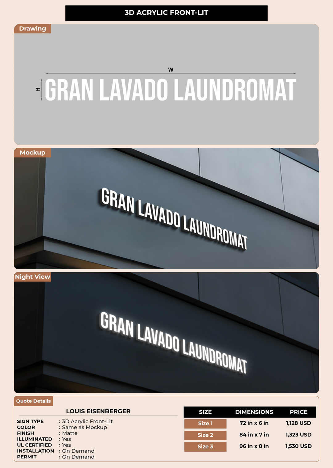 CUSTOM MOCKUP SIGN FOR Louis Eisenberger