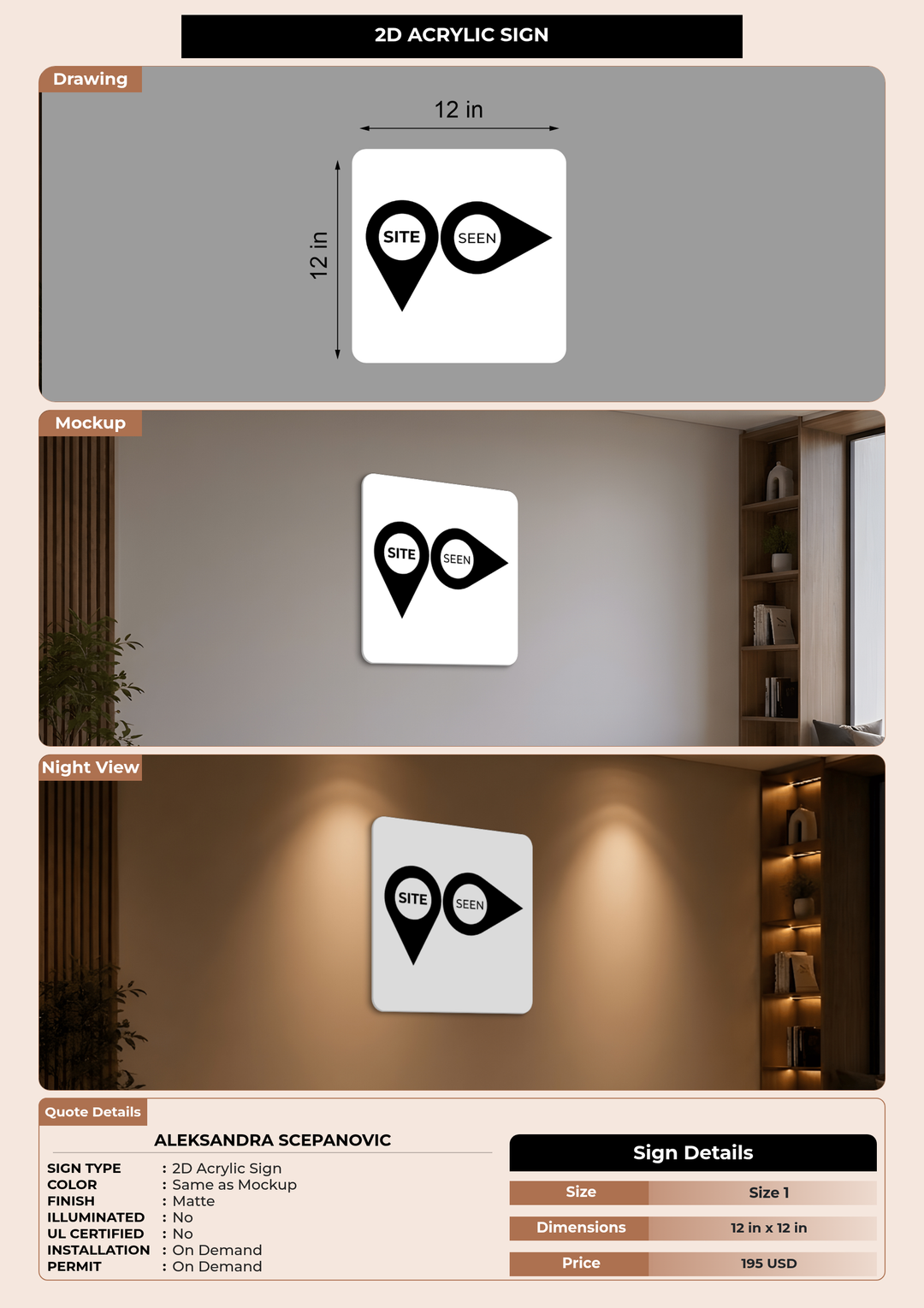 CUSTOM MOCKUP SIGN FOR Aleksandra Scepanovic