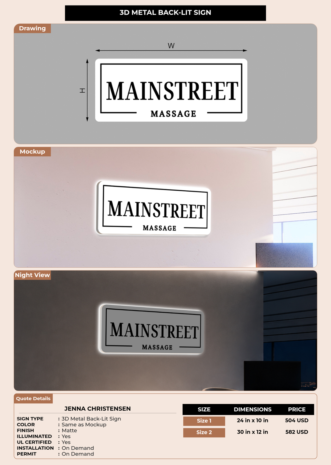 CUSTOM MOCKUP SIGN FOR Jenna Christensen
