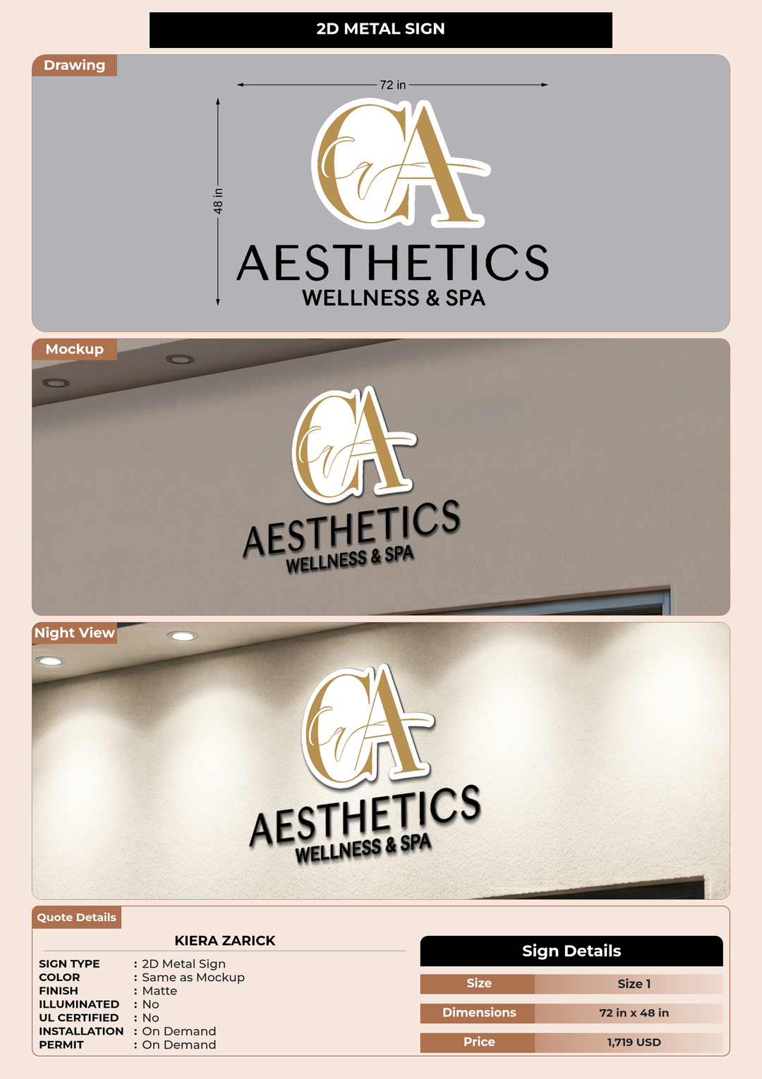 CUSTOM MOCKUP SIGN FOR Kiera Zarick