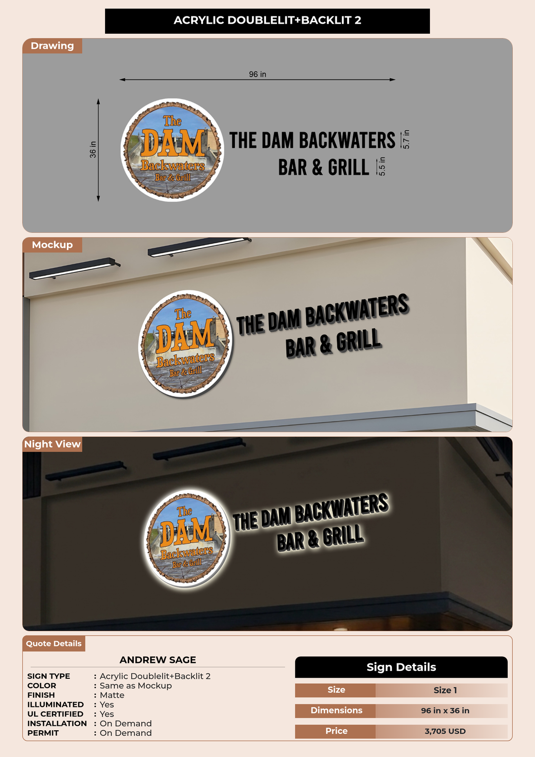 CUSTOM MOCKUP SIGN FOR Andrew Sage